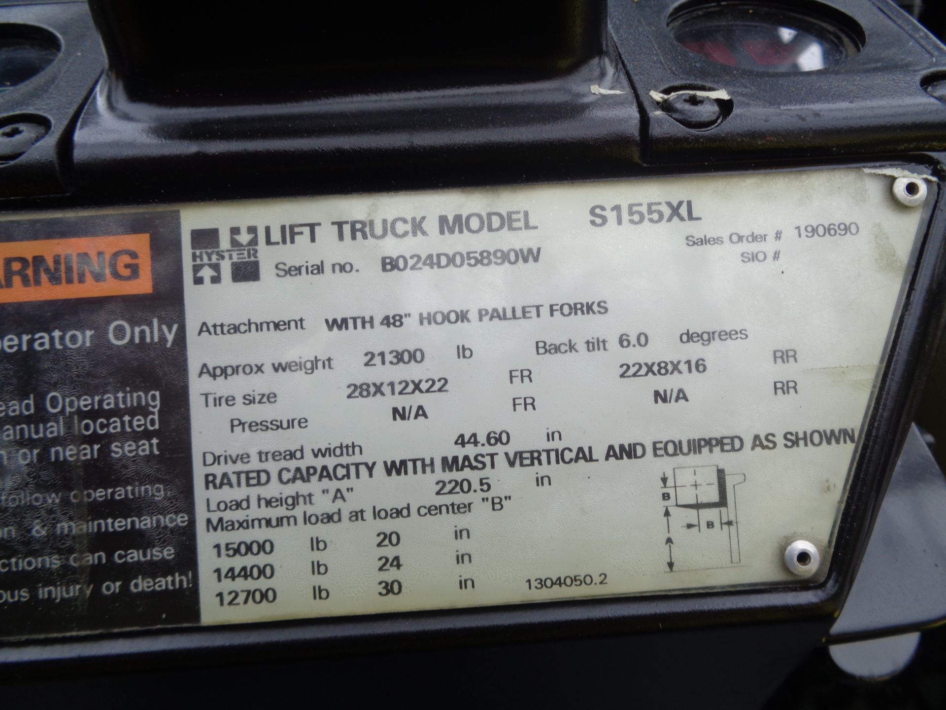 Hyster S155XL 15500lb Forklift - Image 23 of 23