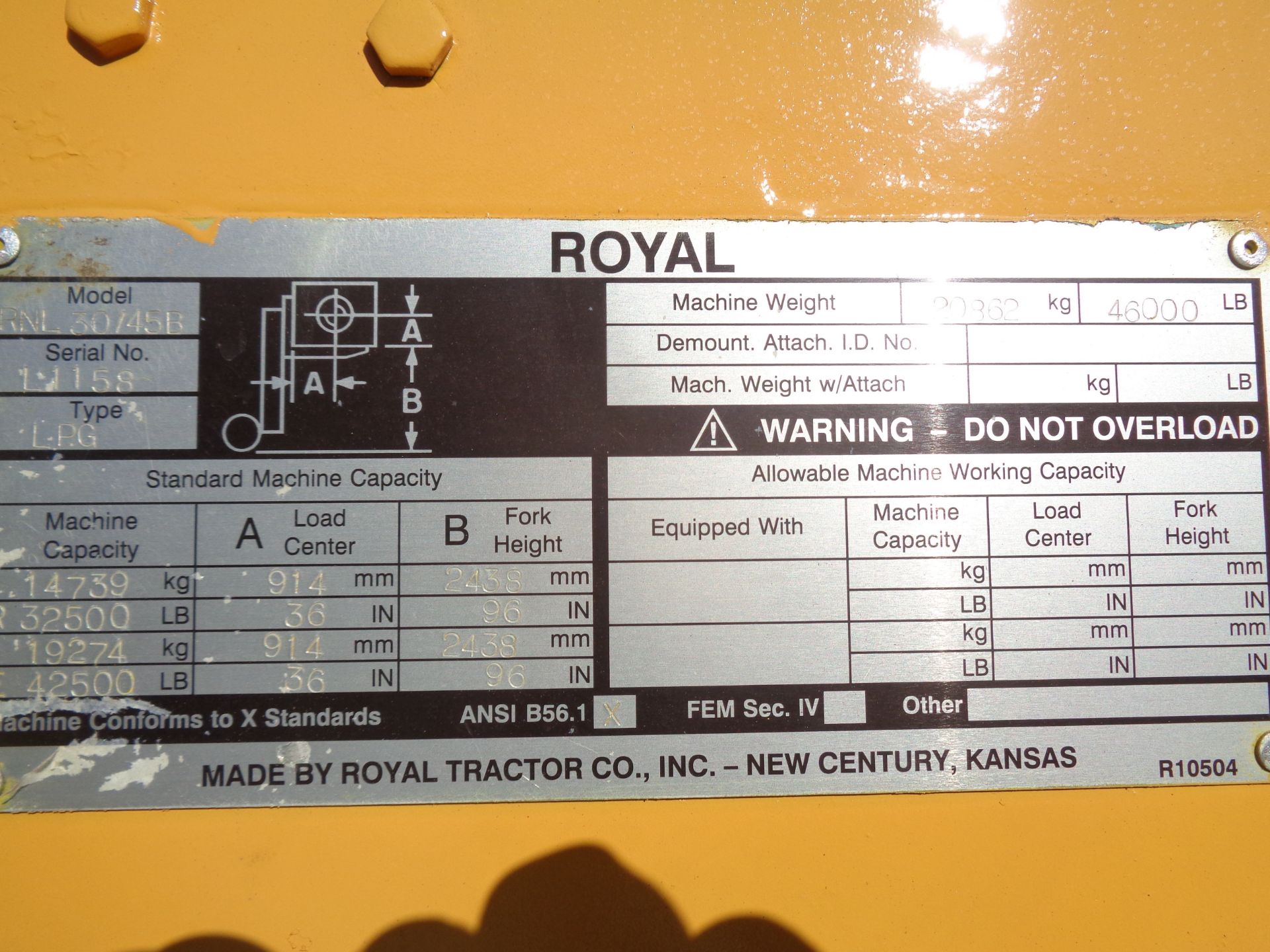 2008 Royal 30/45 45,000lb Forklift - Image 21 of 22