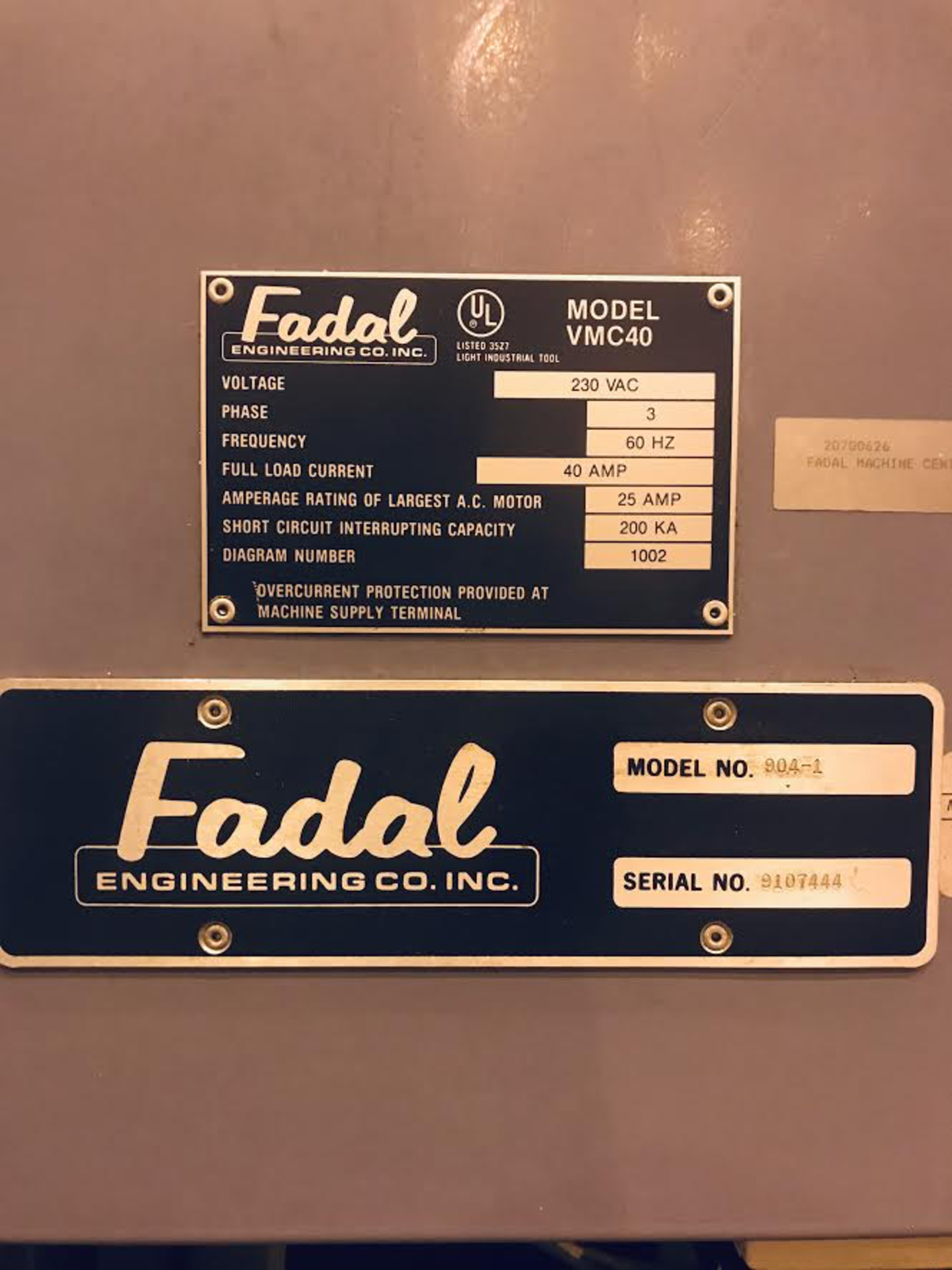 Fadal 904-L VMC 40 CNC Vertical Milling Machine - Image 4 of 5