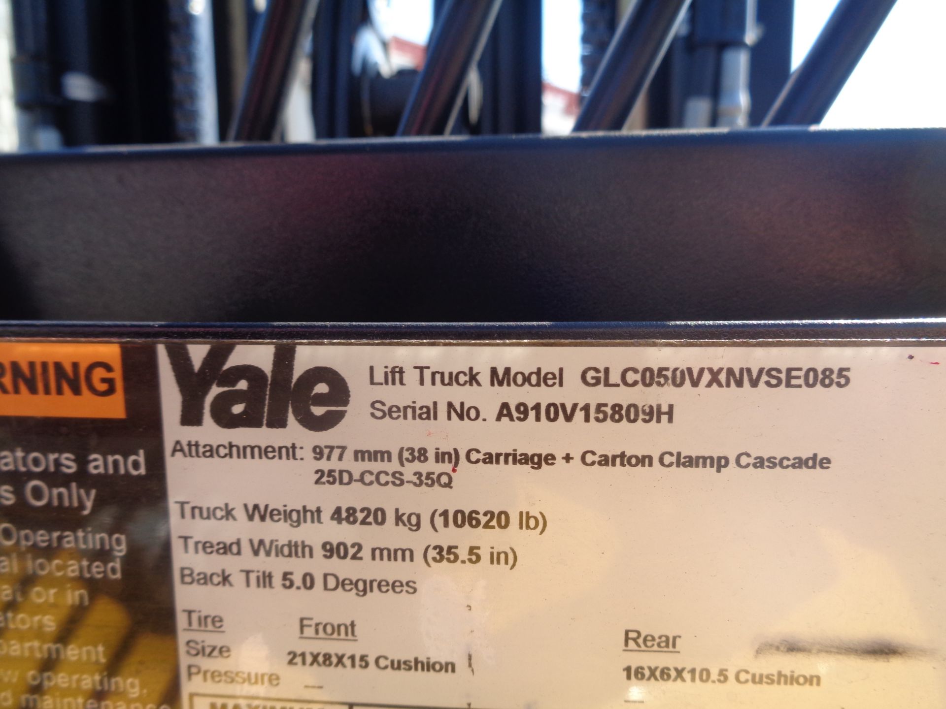 2011 Yale GLC050VXNVSE085 5,000 lb Forklift - Image 13 of 13