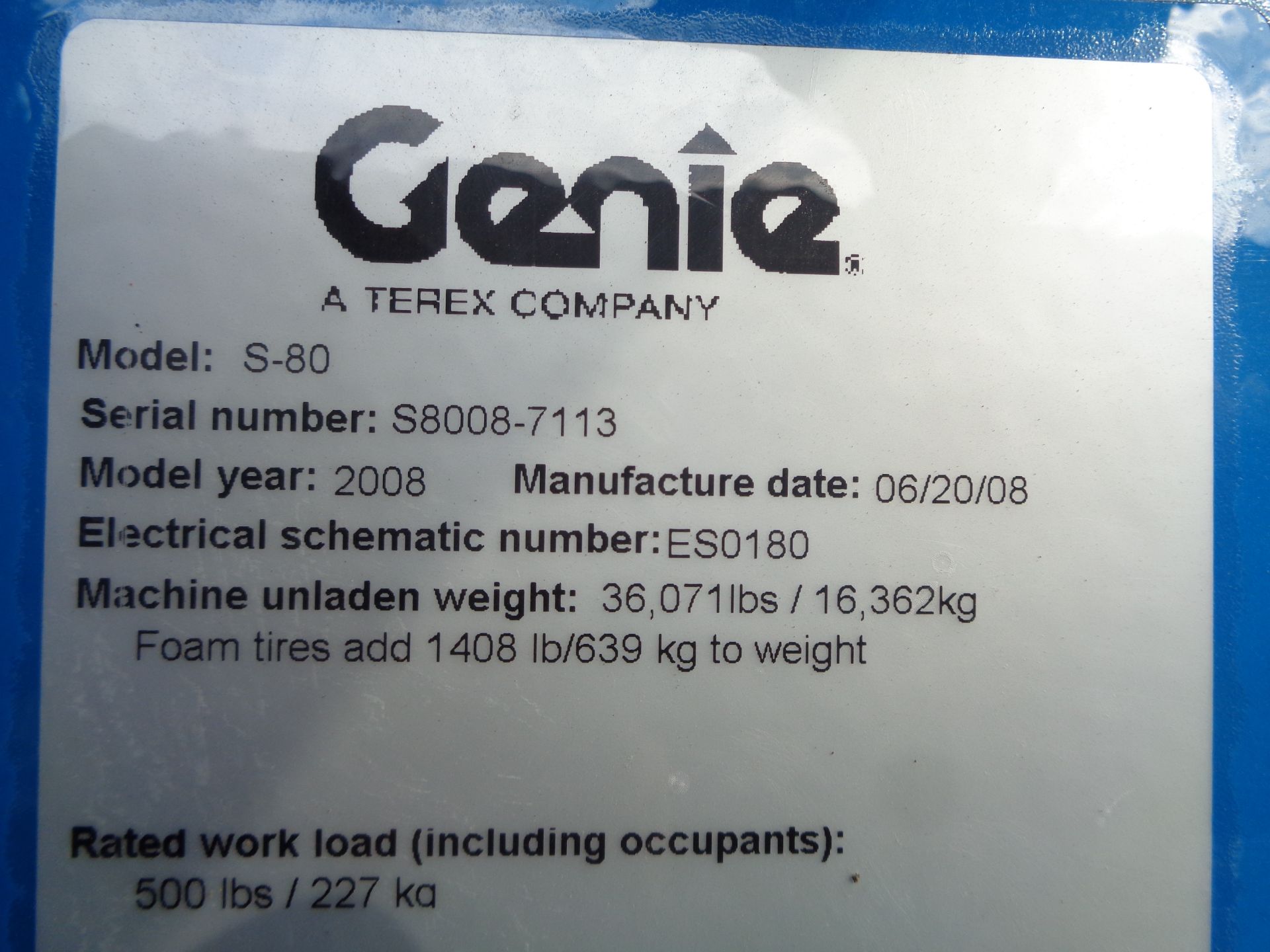 2008 Genie S80 80ft Boom Lift - Image 21 of 21