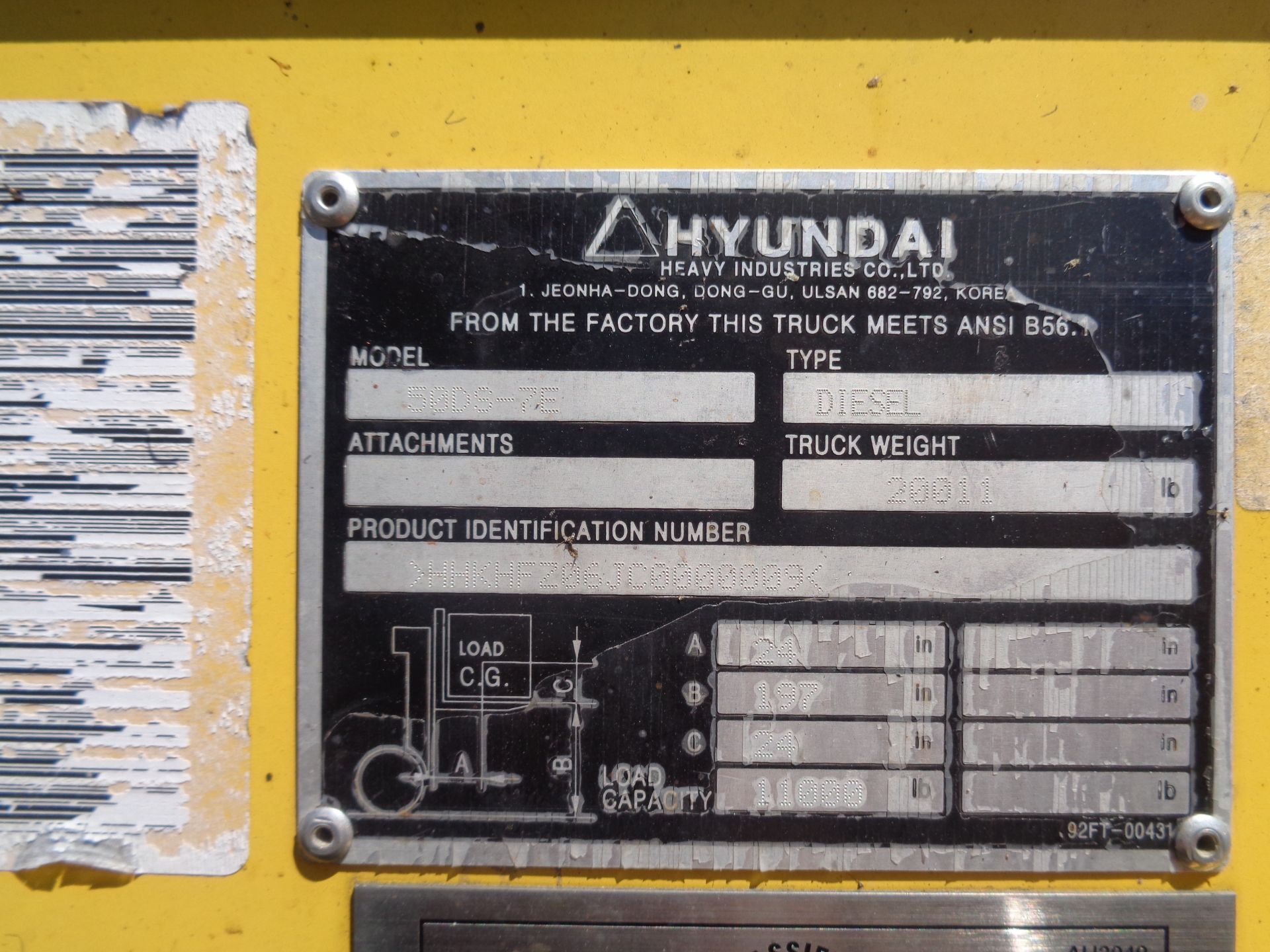 2014 Hyundai 50DS7E 11,000lb Forklift - Image 20 of 20