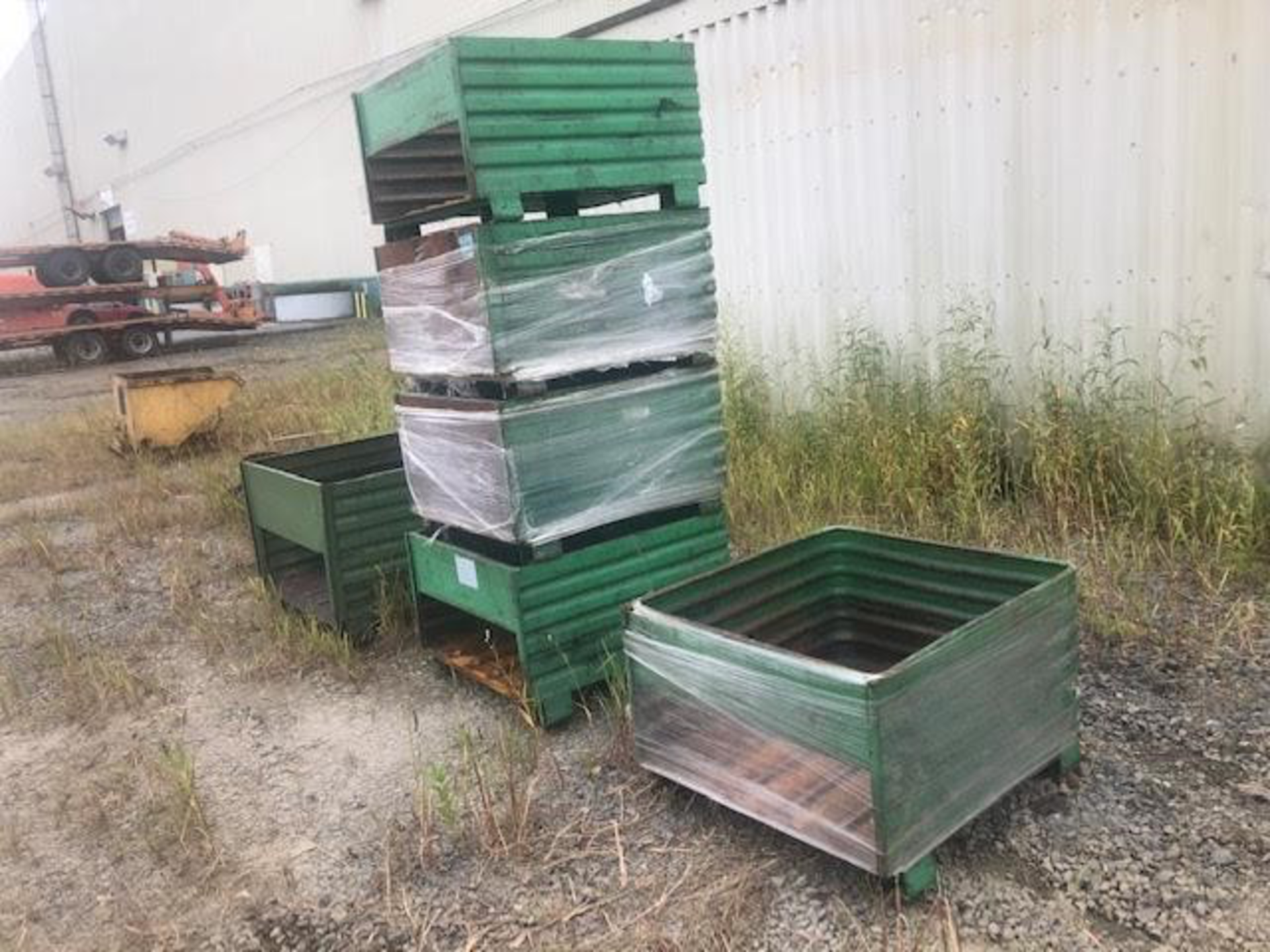 Lot of 6 Steel Bins