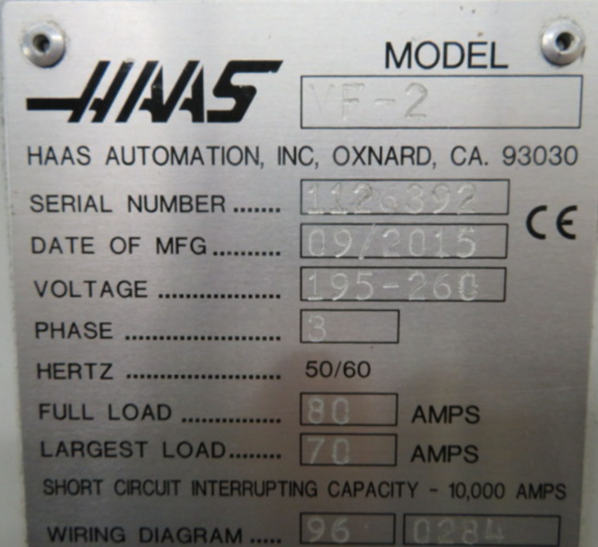 2015 HAAS VF2 CNC Vertical Machining Center - Image 6 of 6