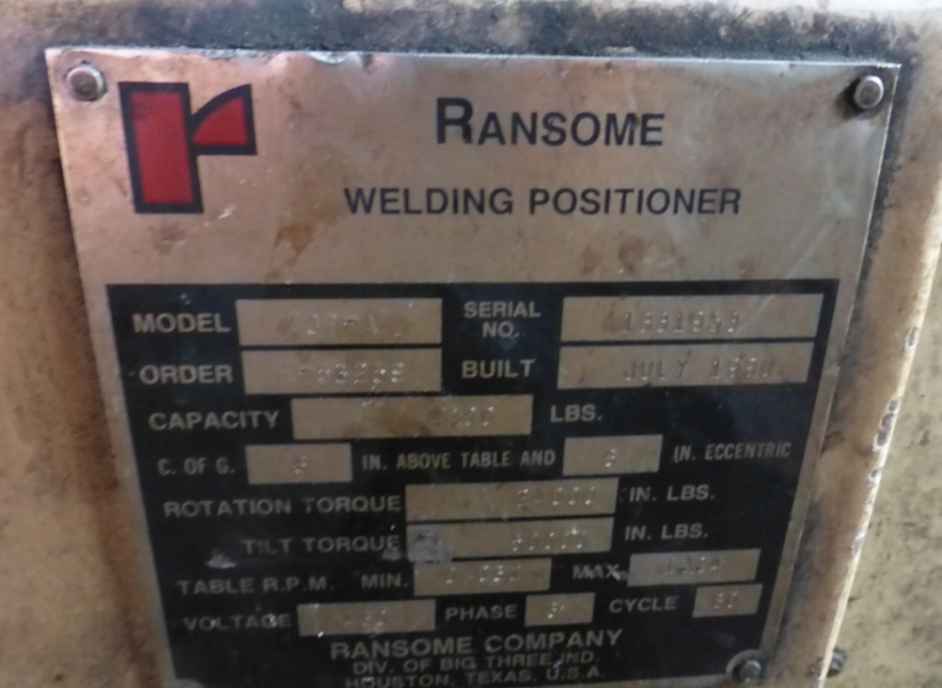 Ransome 40P-A Welding Positioner - Image 4 of 4