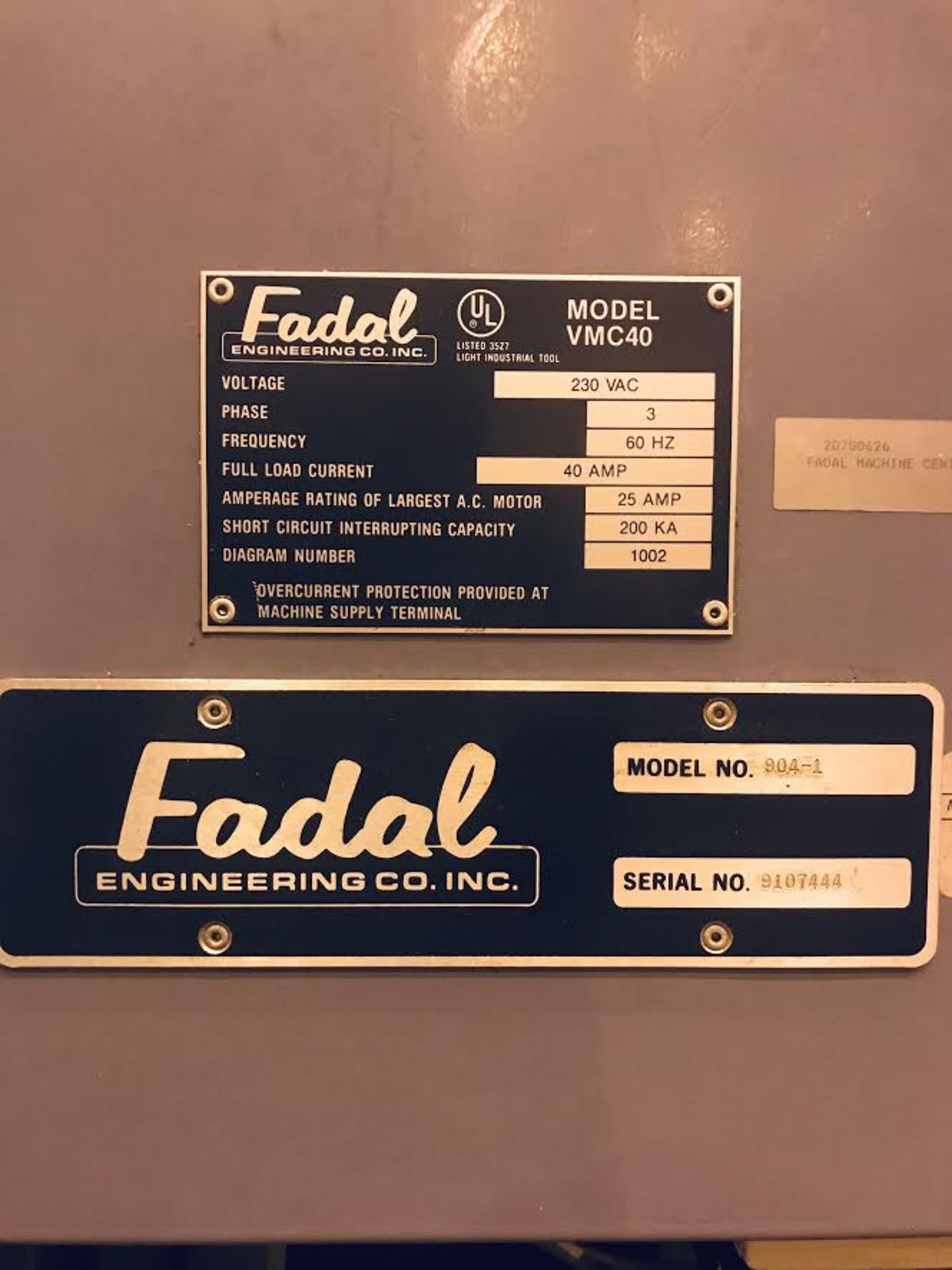 Fadal 904 L VMC 40 CNC Vertical Milling Machine - Image 4 of 5