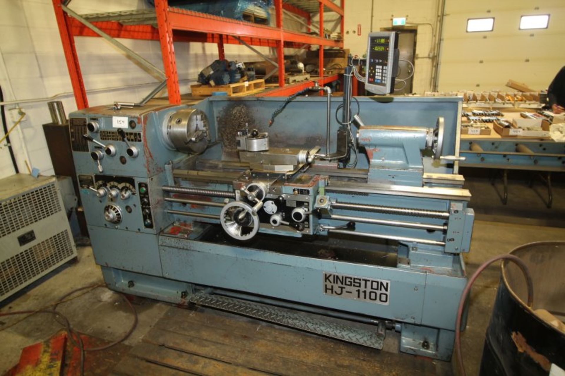 KINGSTON MODEL HJ-1100 TOOL ROOM LATHE, 2004, S/N CH04219 16IN X 40IN, NEWAL 2 AXIS DIGITAL READOUT