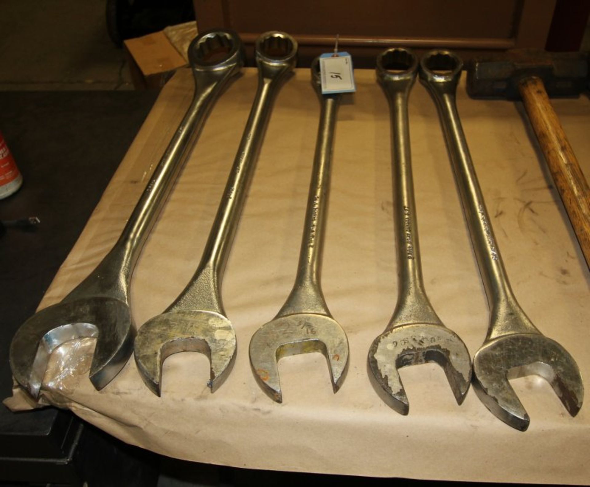 L/O 5 OPEN END WRENCHES, 2 1/16,2 3/16,2 3/8,2 9/16, 2 1/16