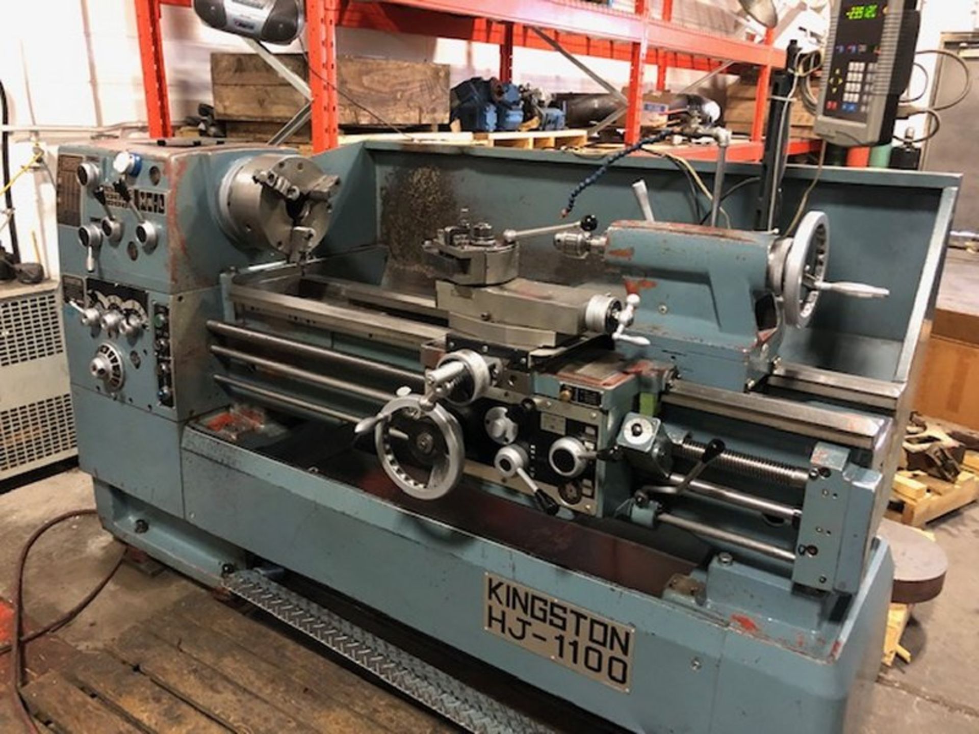 KINGSTON MODEL HJ-1100 TOOL ROOM LATHE, 2004, S/N CH04219 16IN X 40IN, NEWAL 2 AXIS DIGITAL READOUT - Image 2 of 5