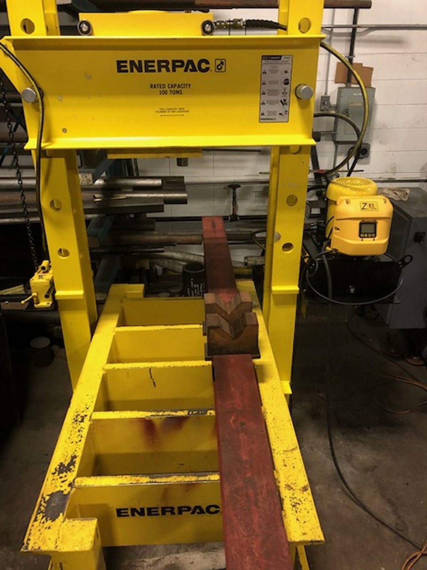 ENERPAC 100 TON HYDRAULIC PRESS C/W DIGITAL READOUT, MODEL 1PR100D13-2, S/N 1015C - Image 7 of 8