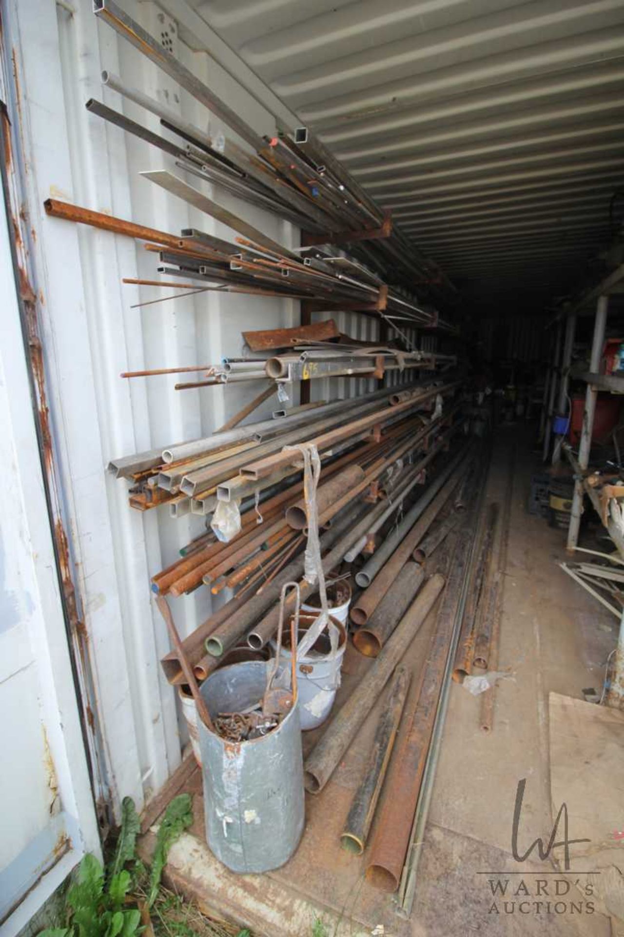 L/O STEEL PIPE, TUBE, FLATS, SOLID BAR IN RACK & ON FLOOR BY RACK ONLY