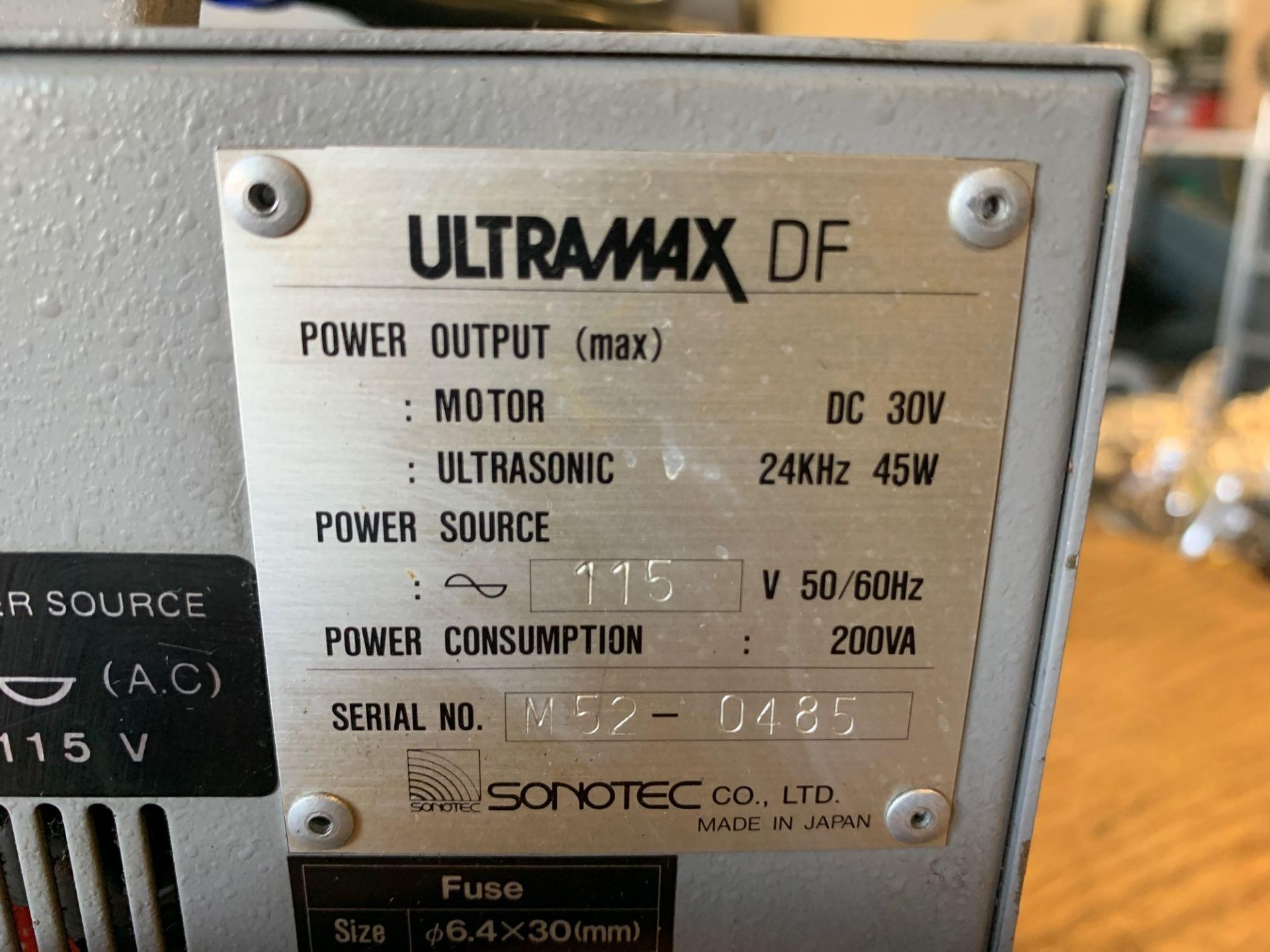 Ultramax DF Gesswein Output Indicator Sonotec, 115V, DC 30V, s/n: M52-0485 - Image 7 of 7