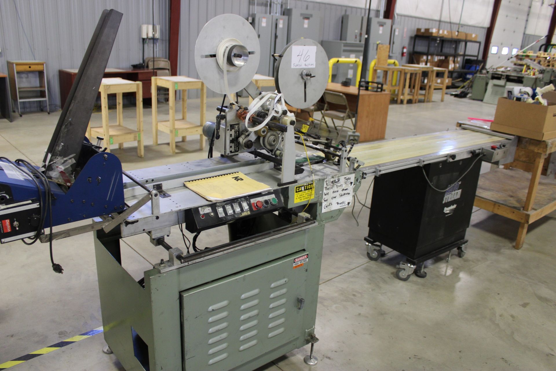 Kirk-Ruby KR-527 Tabber w/ 12" x 72" Auto Stream Belt Conveyor & 3 Stream Feeder Batch Control