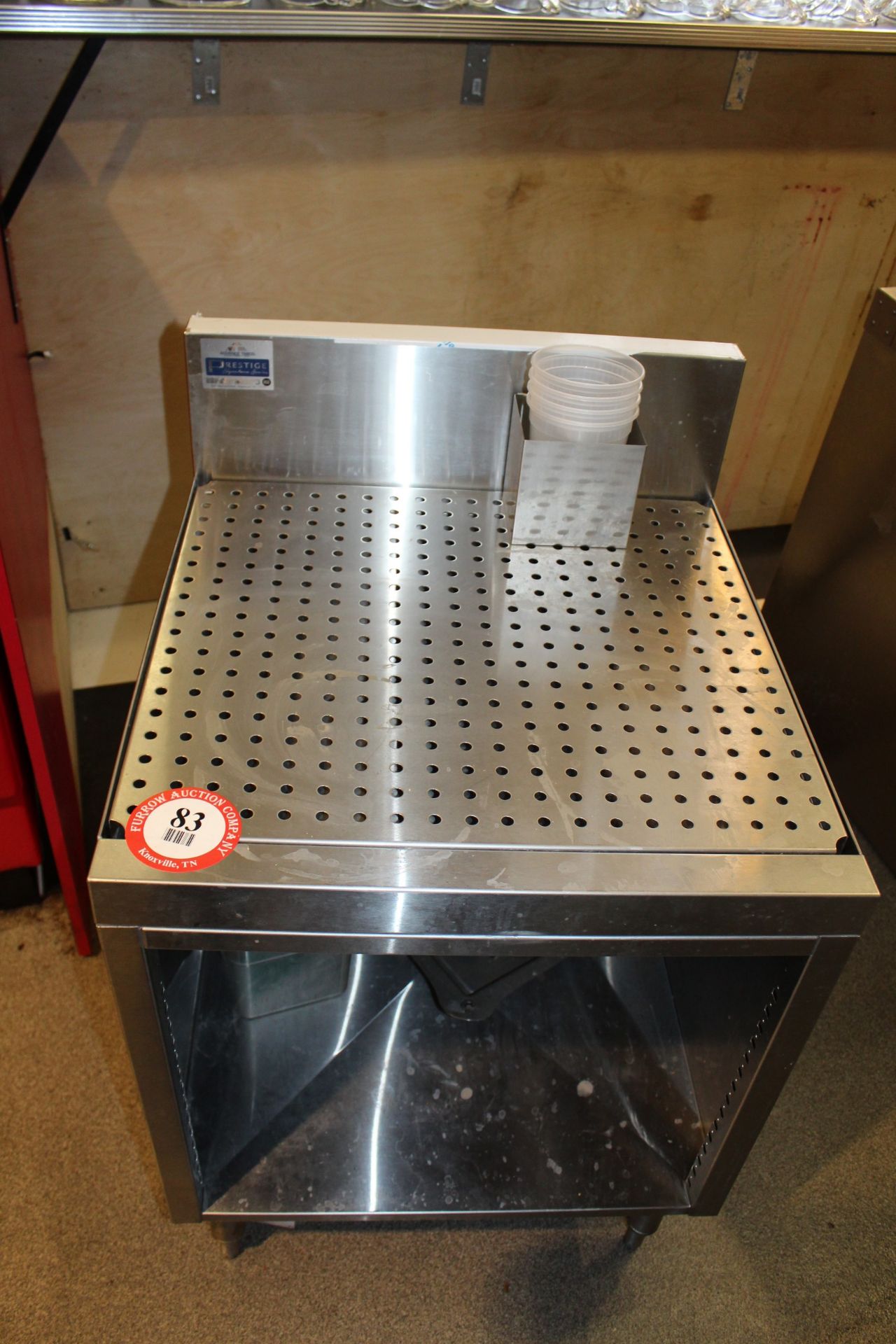 Advance Tabco Perforated Glass Drain w/ Under Counter Reach In Cabinet