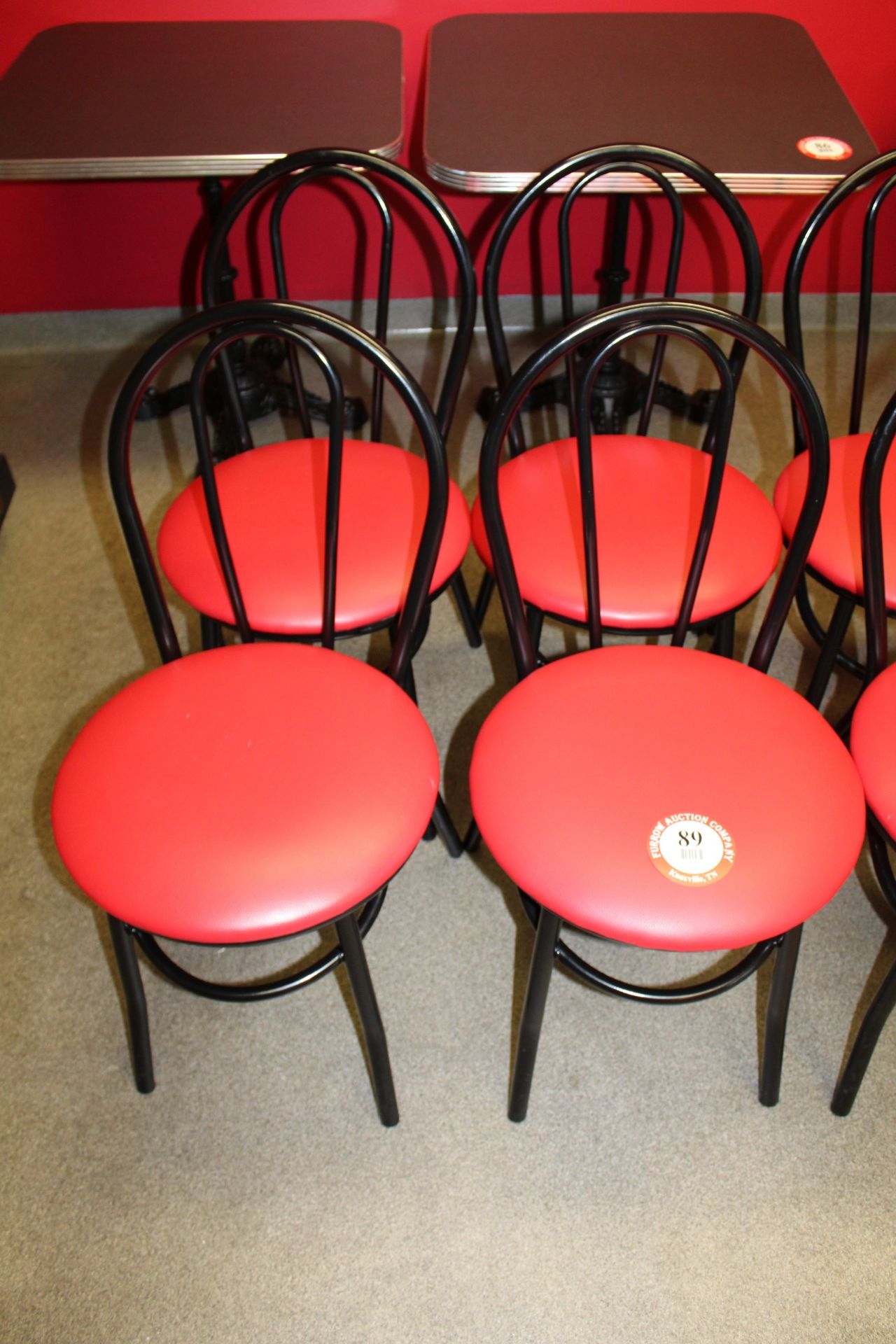 (4) Metal Framed Cushion Bottomed Side Chairs