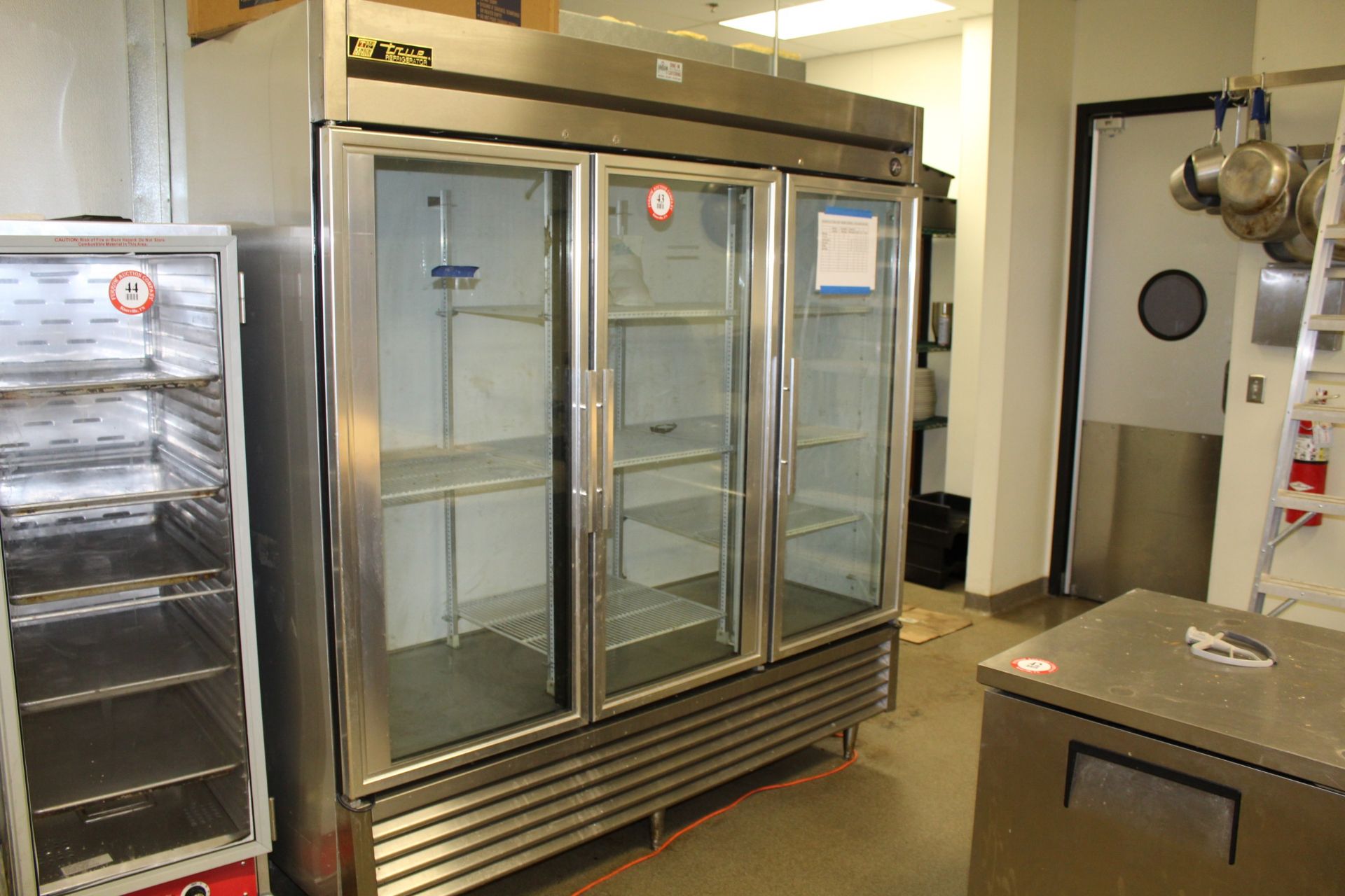 True 3-Door Glass Display w/ Stainless Steel Refrigerator