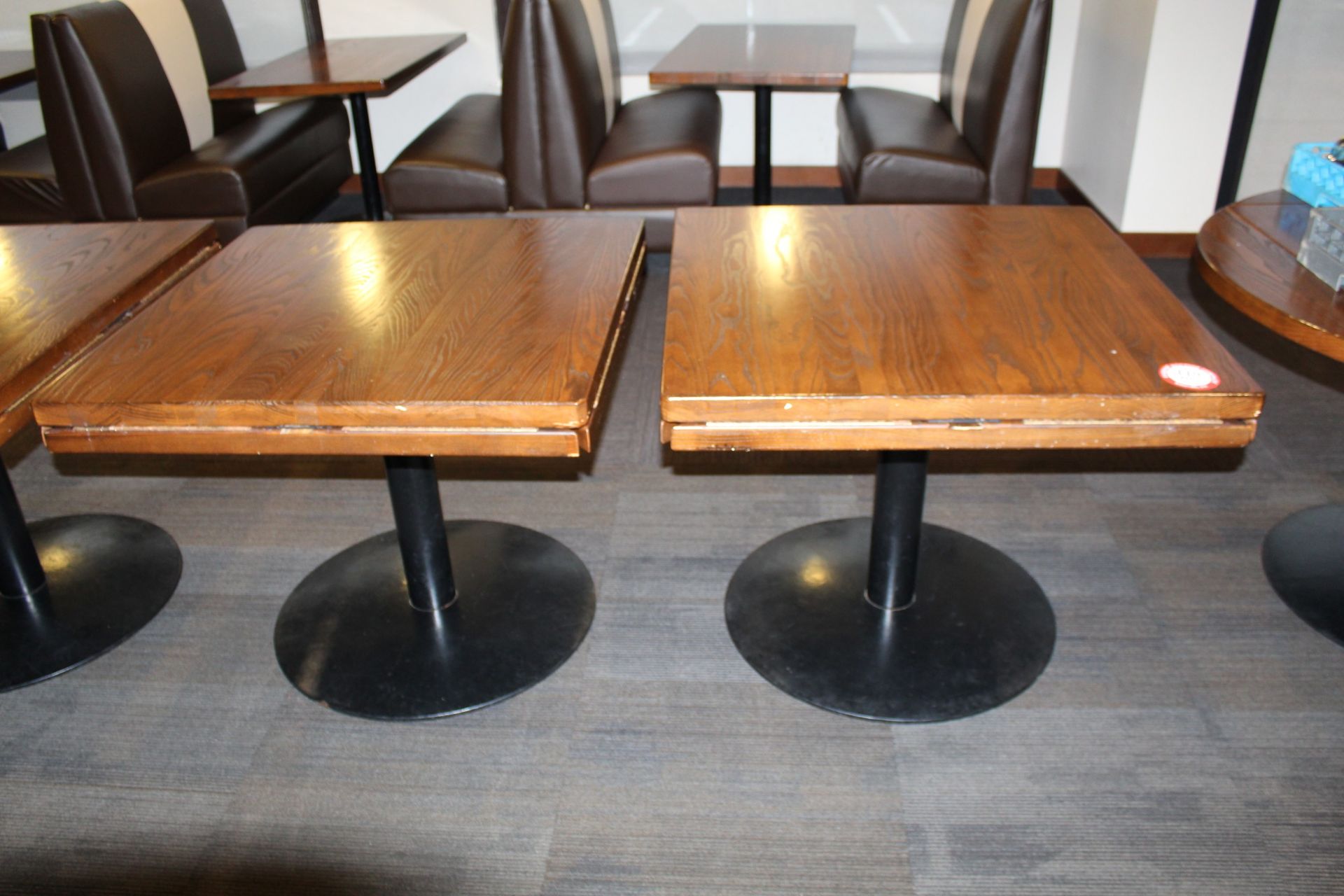 Single Pedestal Table 36" x 36" Square, 51" Round w/ (4) Drop Leafs, (2 to each lot)