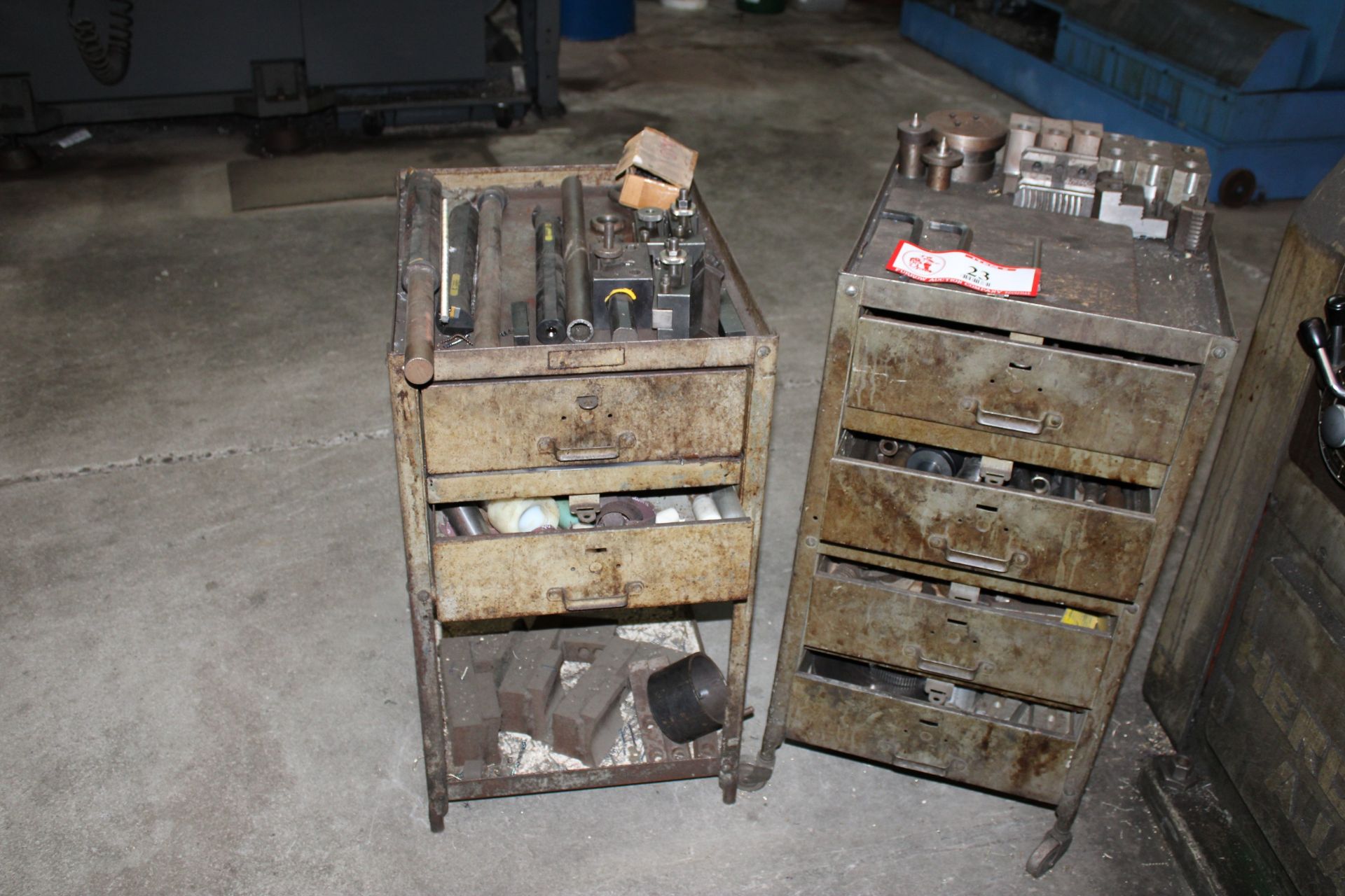 (2) Metal Cabinets w/ Contents: Various Tool Holders, Boring Bars, Chuck Jaws, Lathe Centers, Etc. - Image 2 of 2