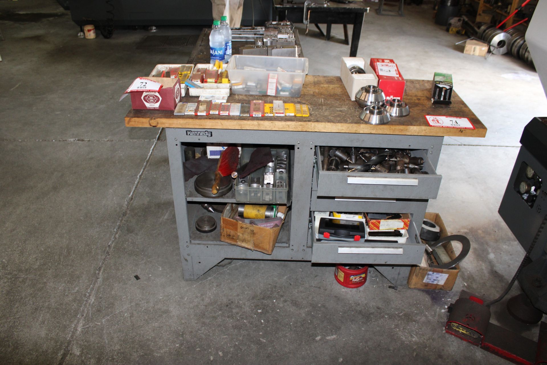 Cabinet & Contents: Various Chuck Jaws, Drill Bits, Tool Holders, Boring Bars, Etc.