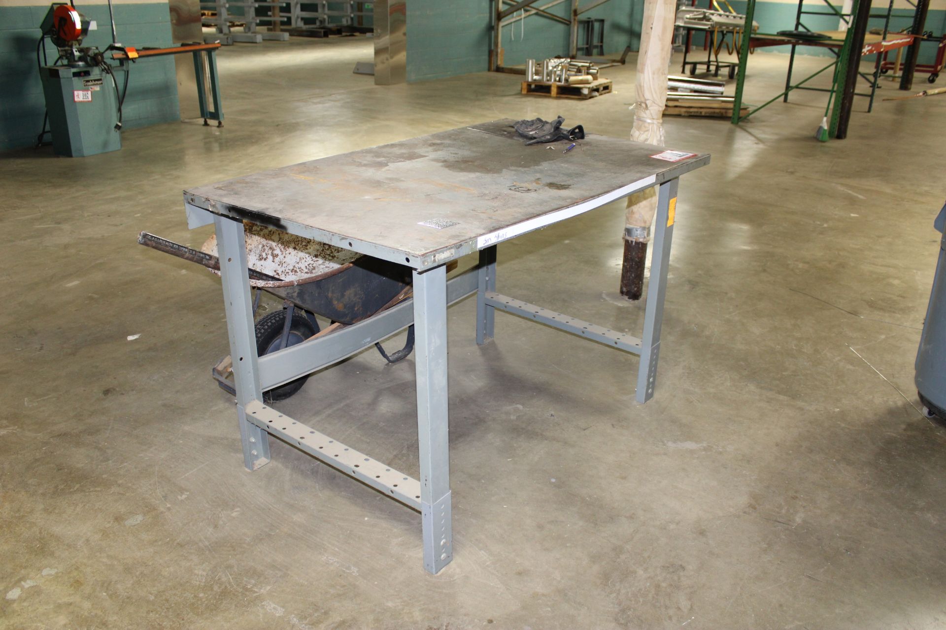 (2) Work Tables - (1) Metal and (1) Wood