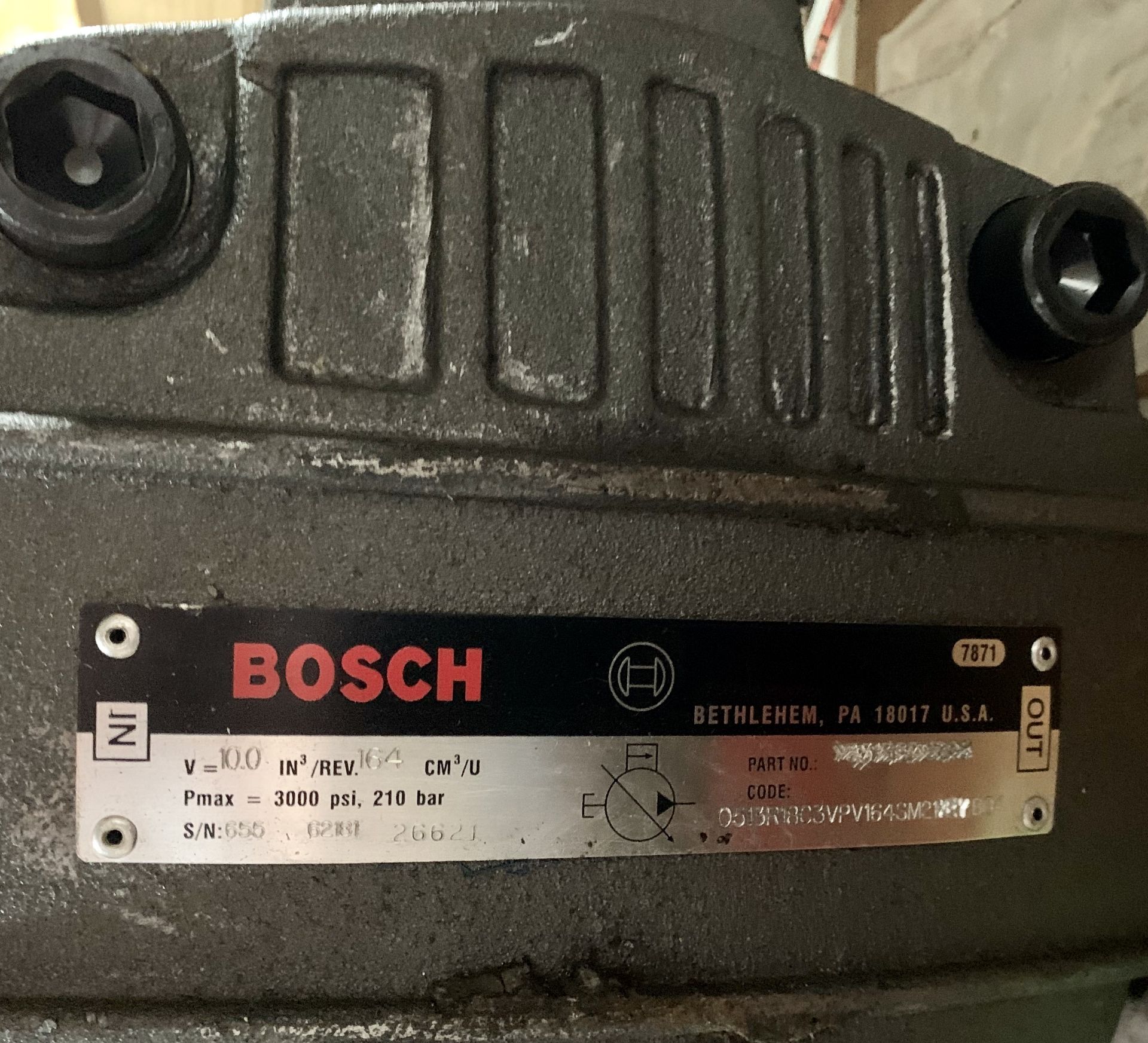 Lot of Bosch Hydraulic Pump, Switch, & Control Station - Image 3 of 7