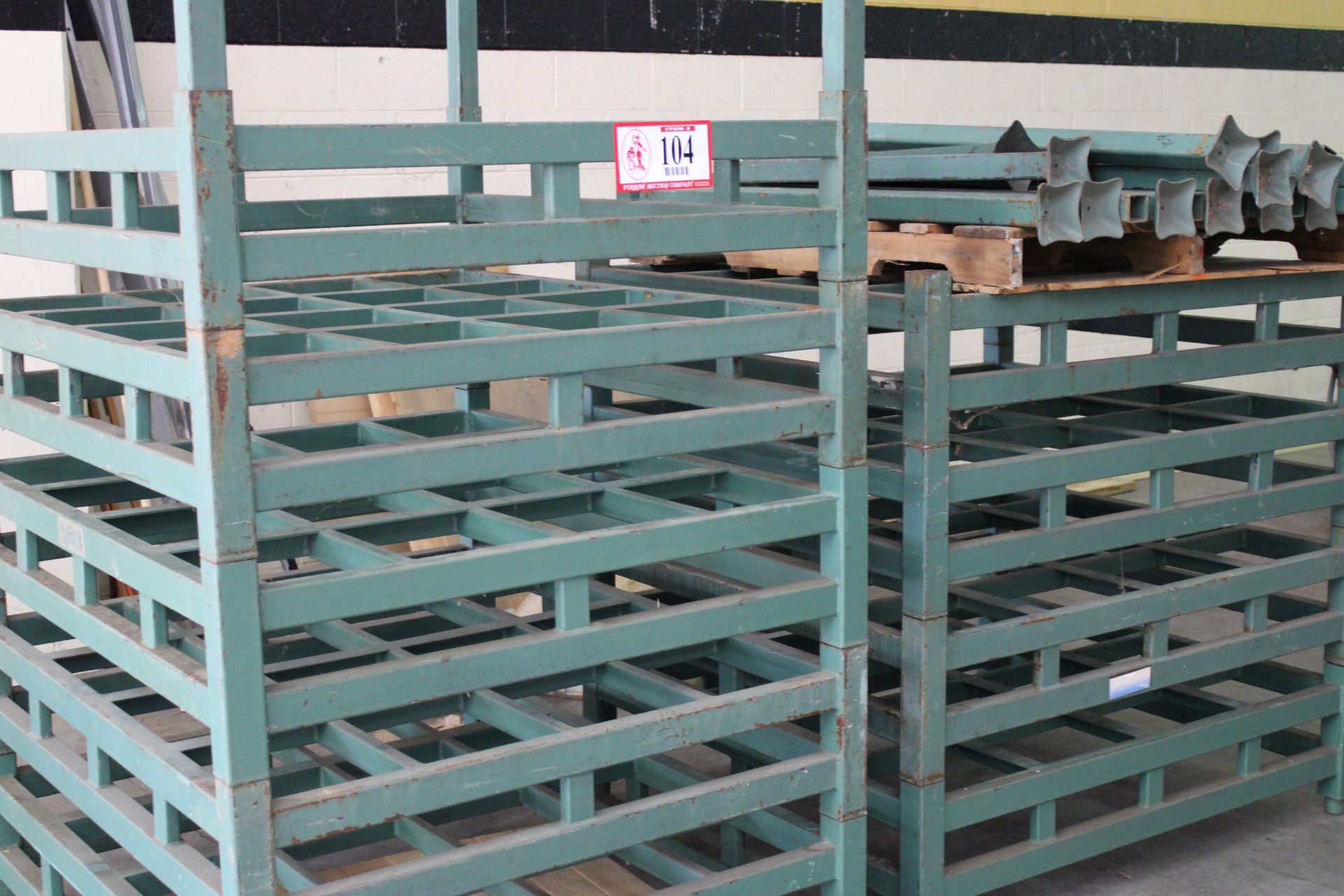 QTY 11 -Derick-China Steel Stacking Racking, 5ft - 52" x 45" w/ Stacking Posts, Designed to hold two - Image 3 of 3