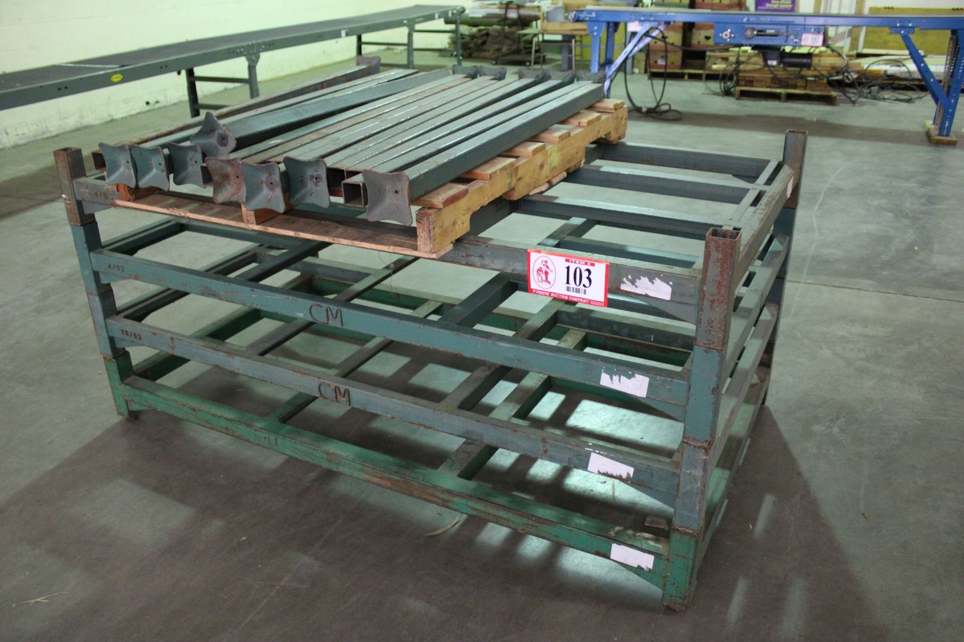 QTY 5 -Dereck-China Steel Stacking Racking, 8ft - 78" x 44" w/ Stacking Posts, Designed to hold - Image 2 of 2
