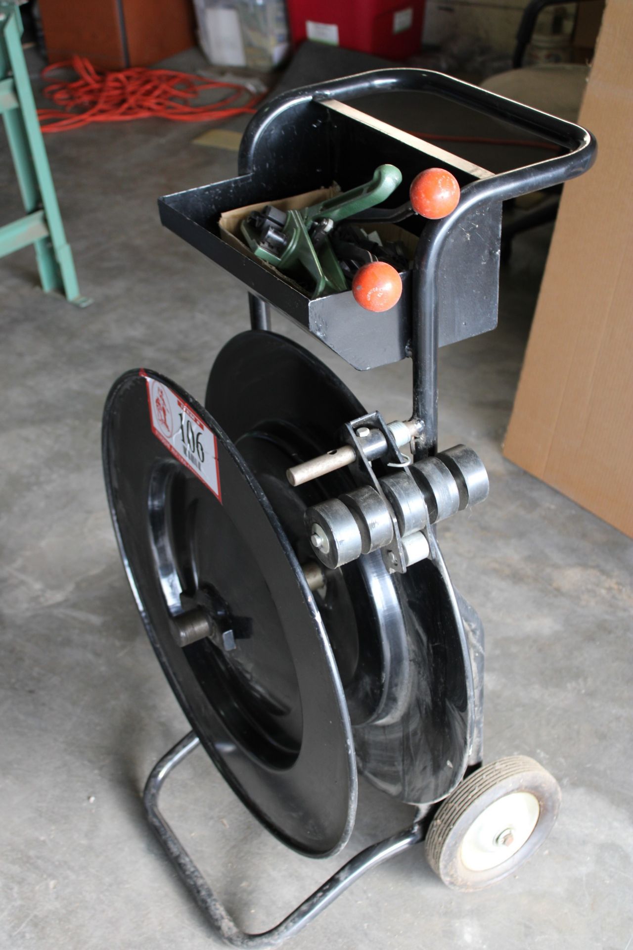 Uline Strapping Reel w/ Tools, New- Includes reel with tensioner, Sealer and box of seals - Image 2 of 2