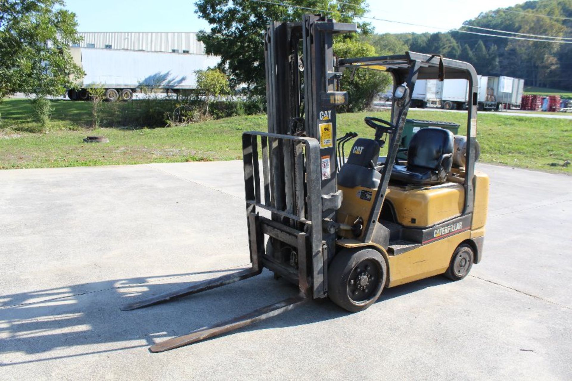 Caterpillar Model GC25K Forklift, 5000lb, 200" Lift, Solid Tired LP Gas, 10,950 Hours, s/n AT82C-