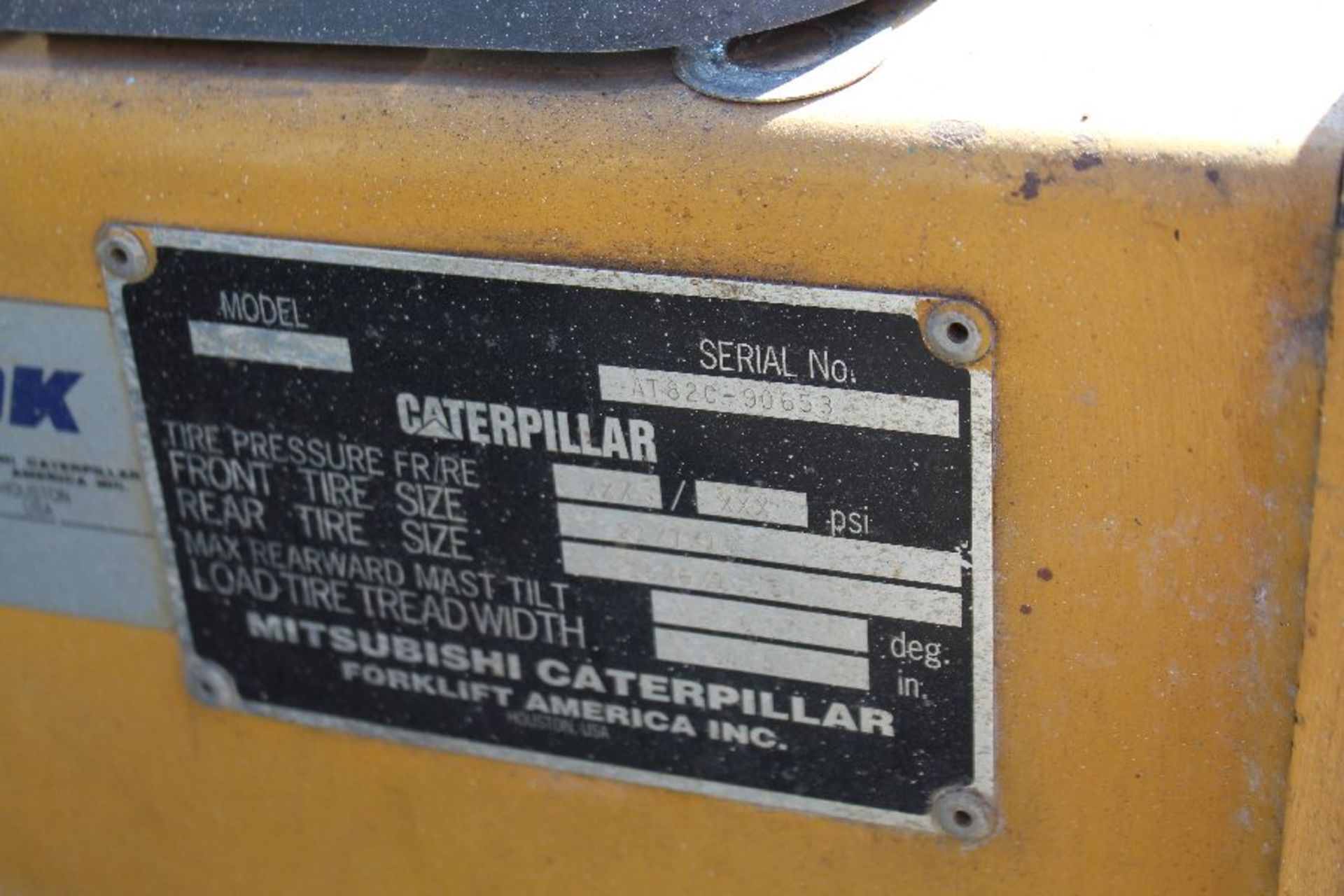Caterpillar Model GC25K Forklift, 5000lb, 200" Lift, Solid Tired LP Gas, 10,950 Hours, s/n AT82C- - Image 3 of 3