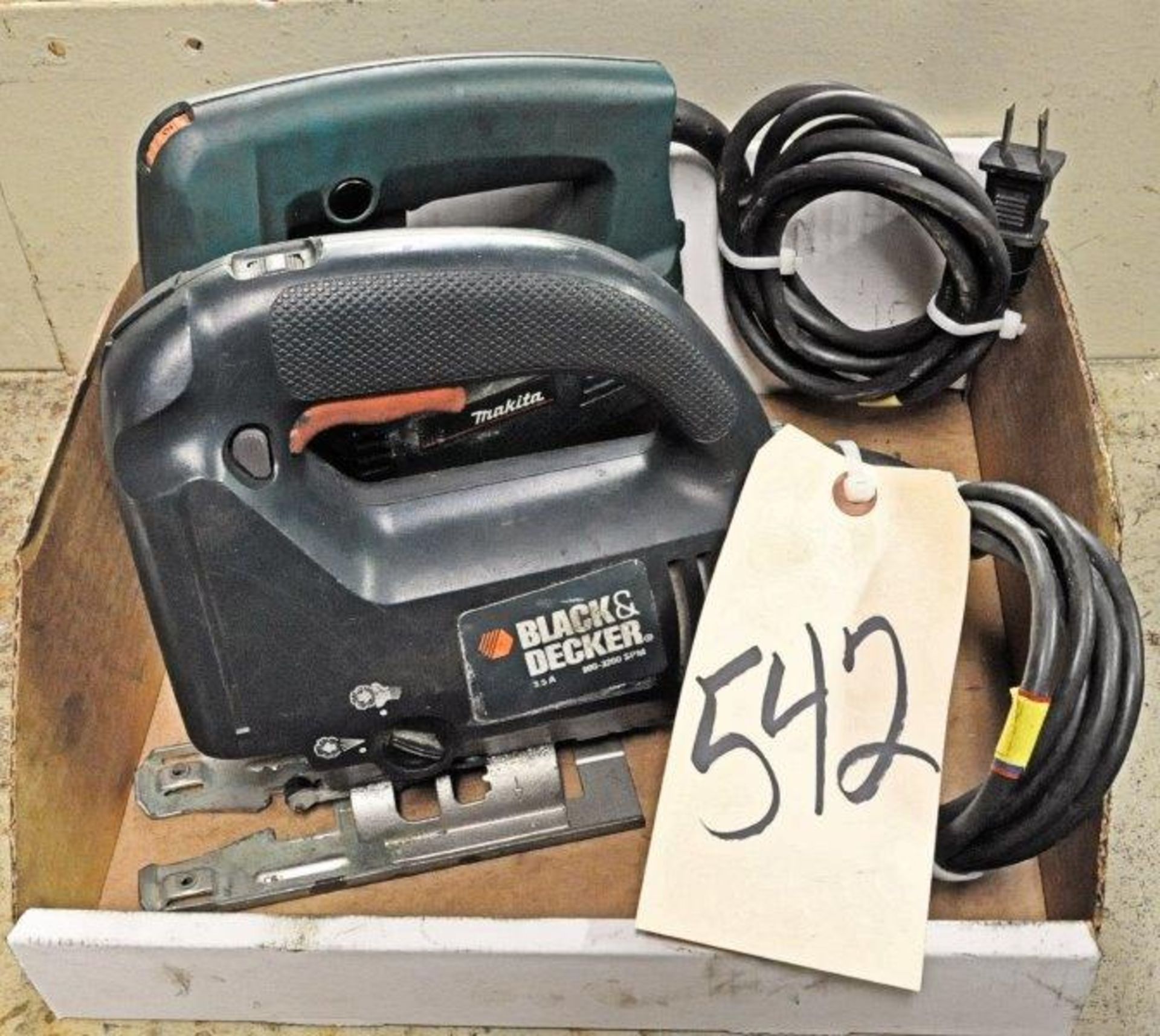 Lot-(1) Makita and (1) Black & Decker Electric Jig Saws in (1) Box, (Maintenance Crib)