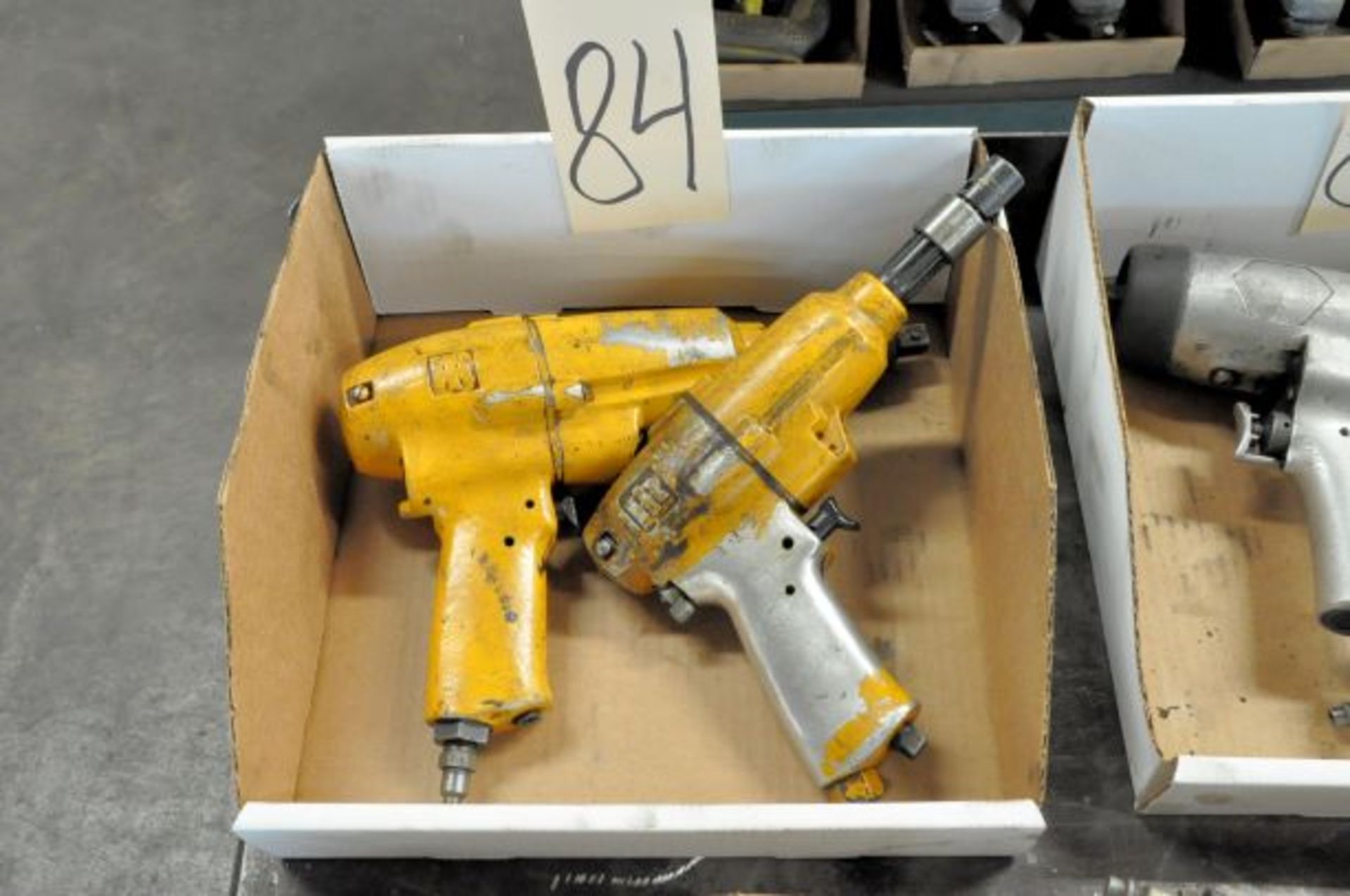 Lot-(1) Ingersoll-Rand 1/2" Drive and (1) 3/8" Drive Pneumatic Impact Guns in (1) Box, (Metal Fab