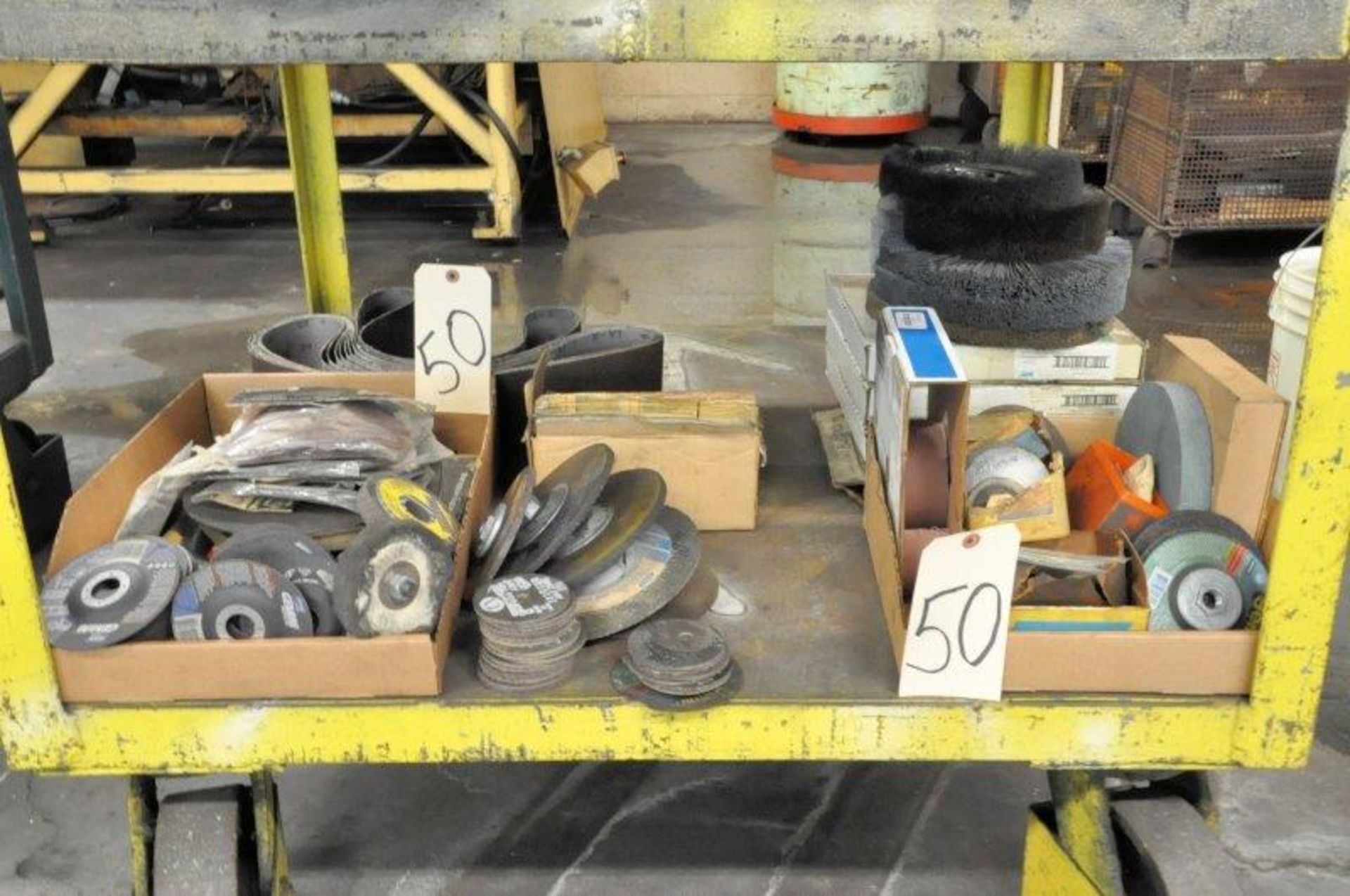 Lot-Grinding Wheels and Sanding in (1) Box, Cutoff Wheels in (1) Box, Wire Wheels and Sanding