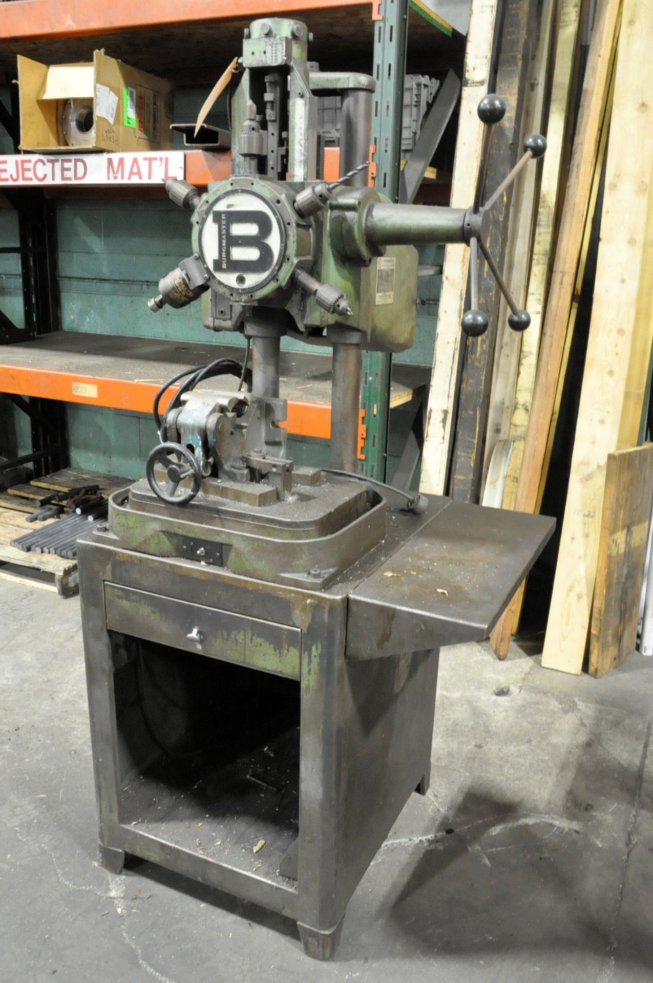 Burgmaster 6-Position Turret Drill, S/n 867, 1/3-HP, with Cabinet Base