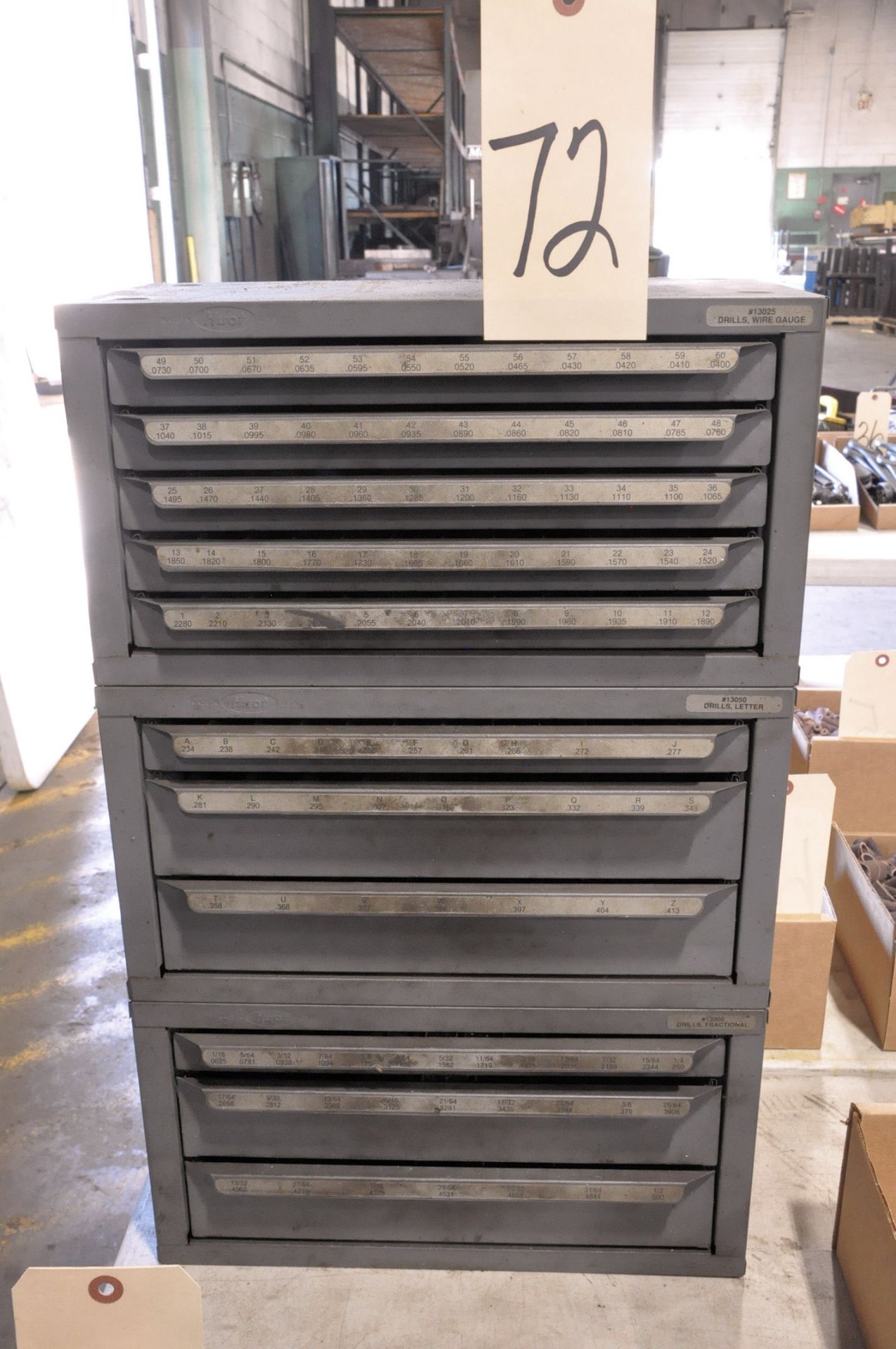 Lot-(3) Huot Drill Index Cabinets with Contents