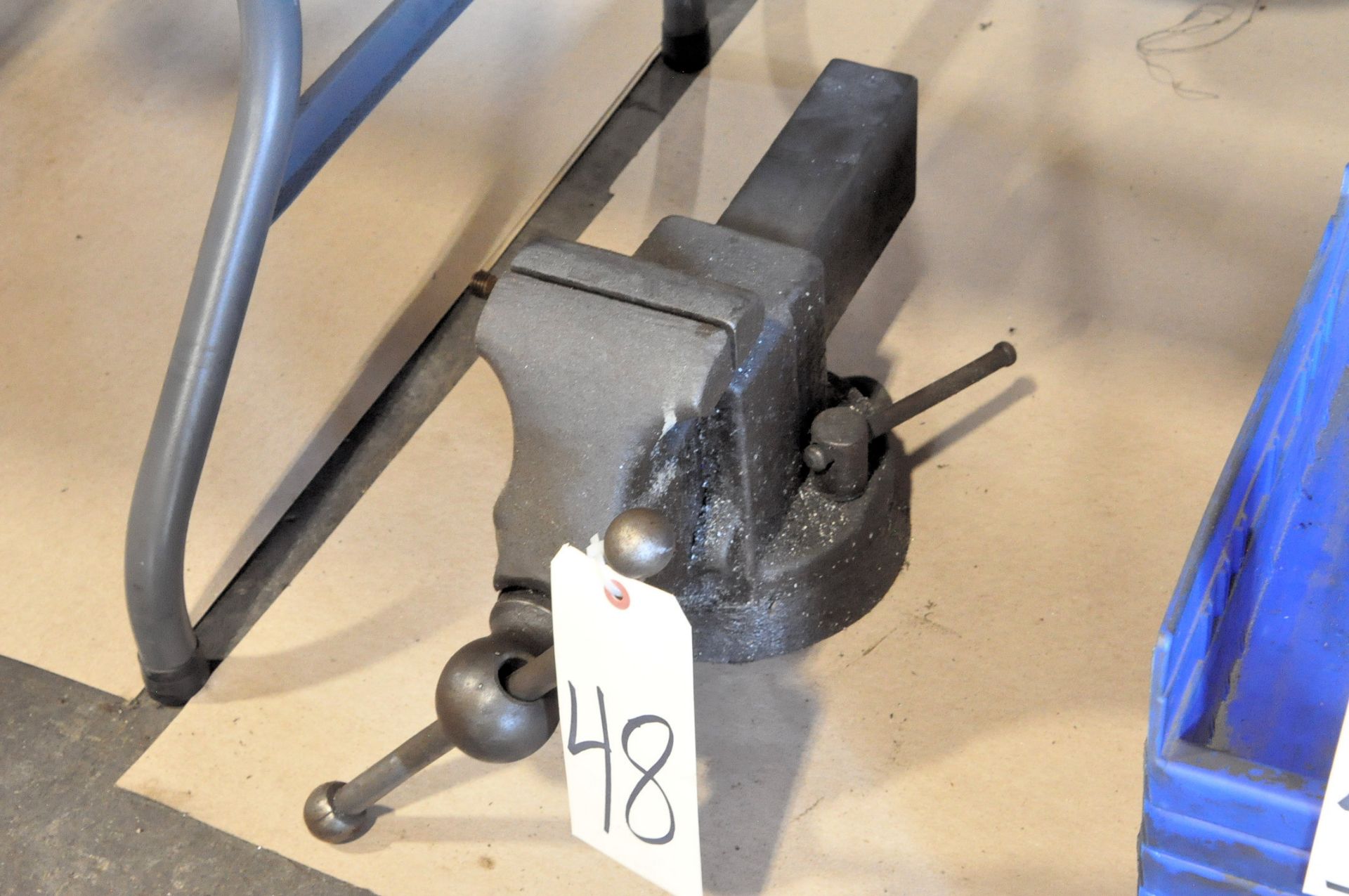 4 1/2" Swivel Bench Vise on Floor Under (1) Table