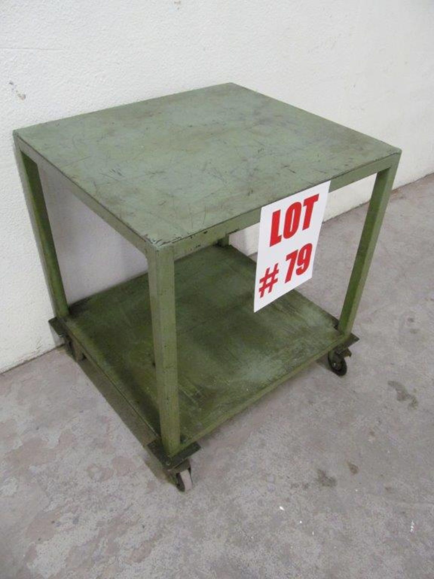 STEEL ROLL AROUND TABLE, 27'' X 30'' X 33'' HIGH, CW CASTERS - LOCATION, HAWKESBURY, ONTARIO