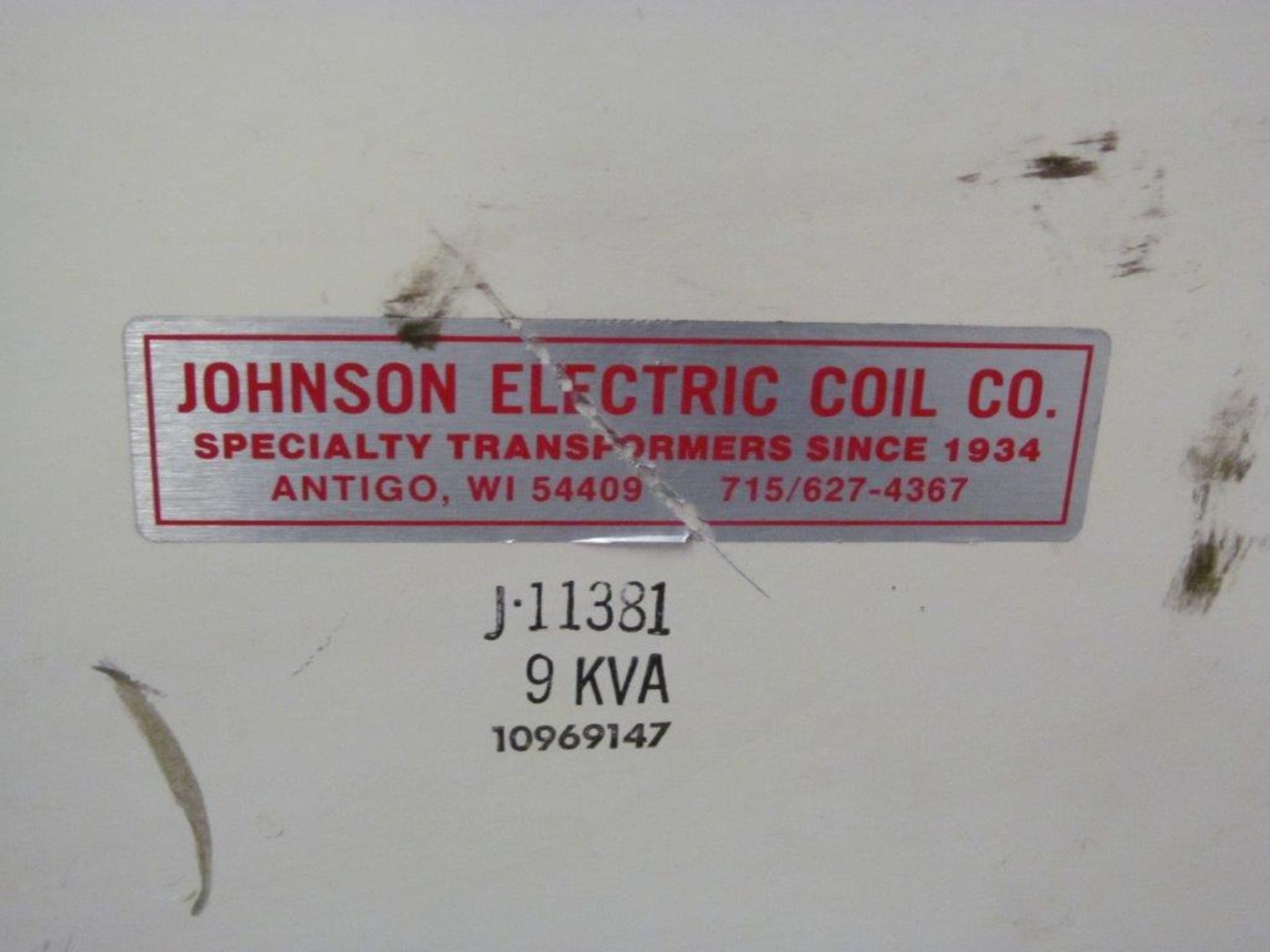 JOHNSON TRANSFORMER 9 KVA, 220V/240V/440V/480V - LOCATION, HAWKESBURY, ONTARIO - Image 2 of 2