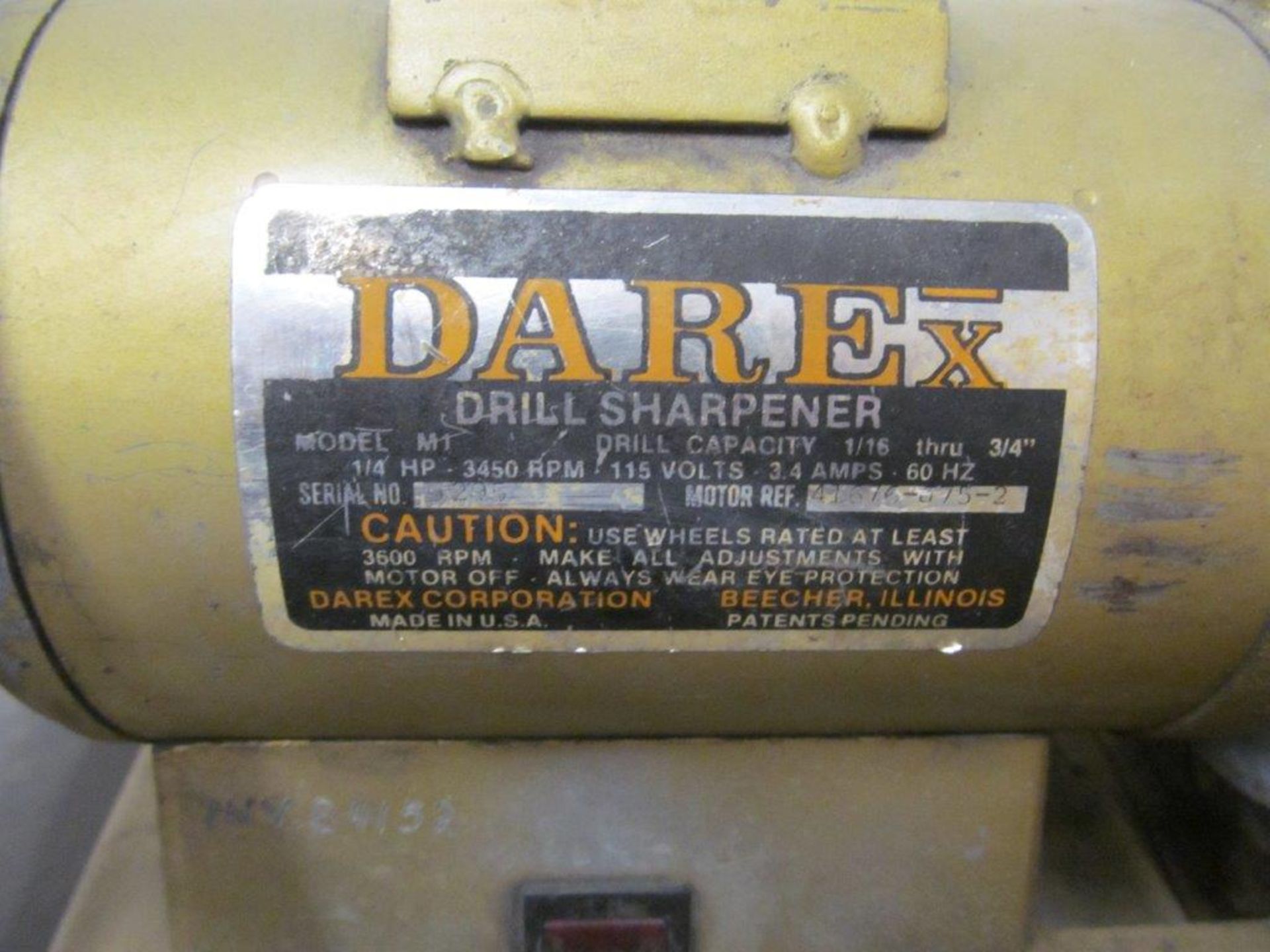 DAREX DRILL SHARPENER, MODEL M1, DRILL CAPACITY 1/16'' - 3/4'', 1/4HP- LOCATION, HAWKESBURY, ONTARIO - Image 4 of 4