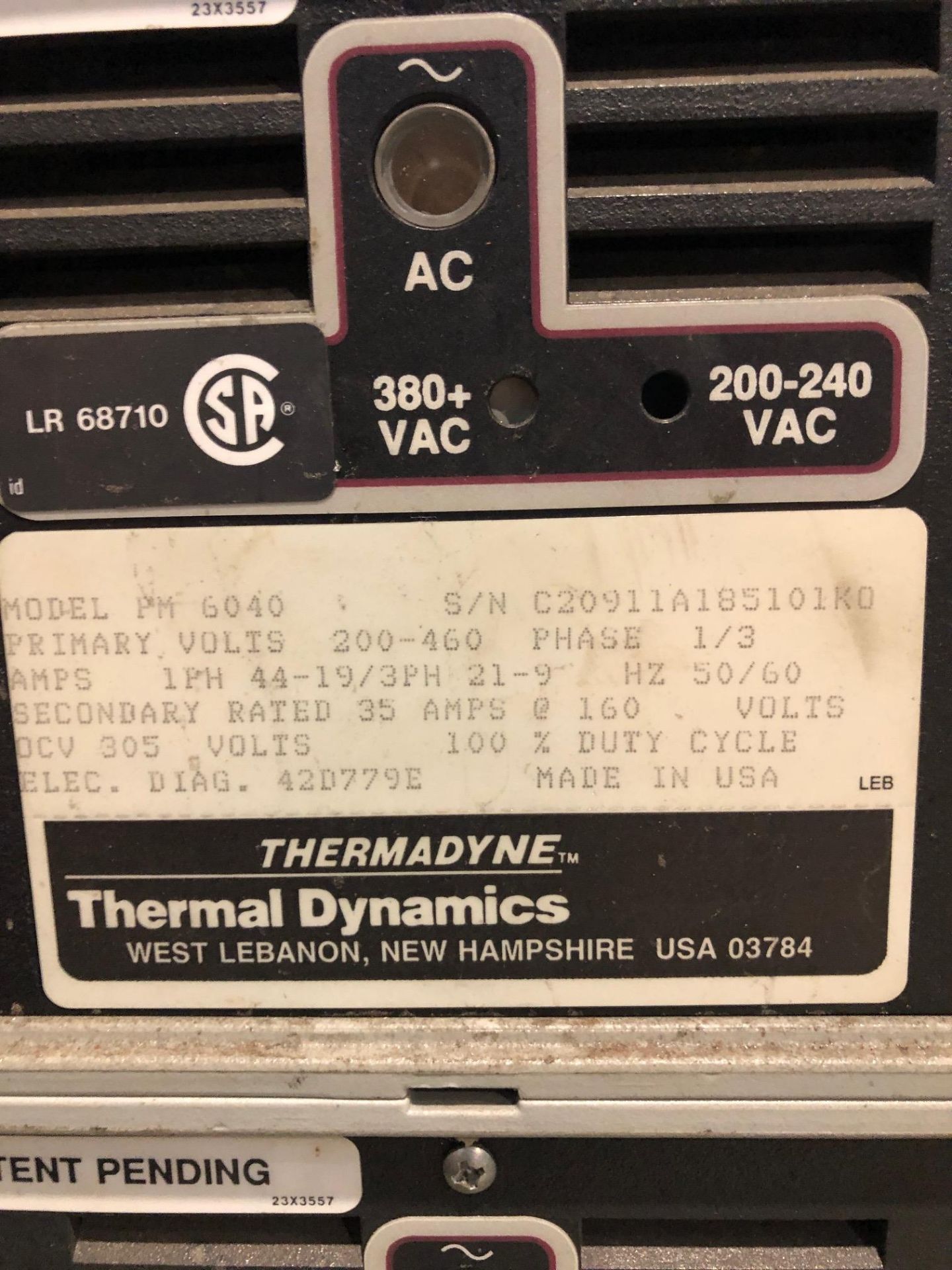 THERMAL-DYNAMICS PLASMA, MODEL PM6040, STACK PACK - LOCATION, MONTREAL, QUEBEC - Image 5 of 6
