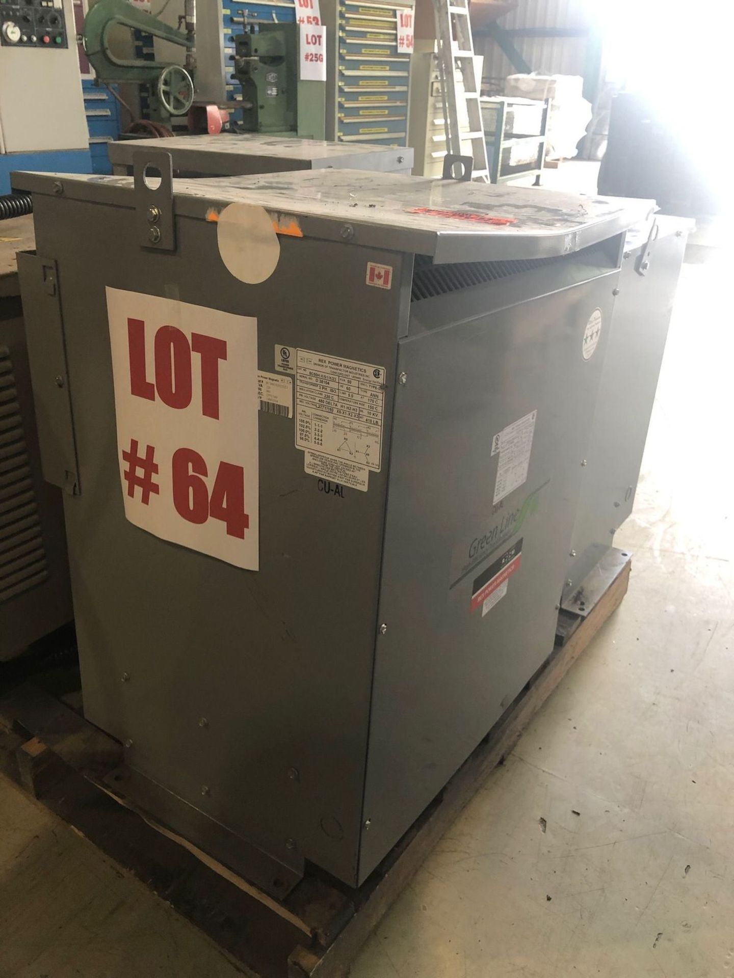 REX TRANSFORMER, 50 KVA, PRIMARY 480V, SECONDARY 277Y/160V