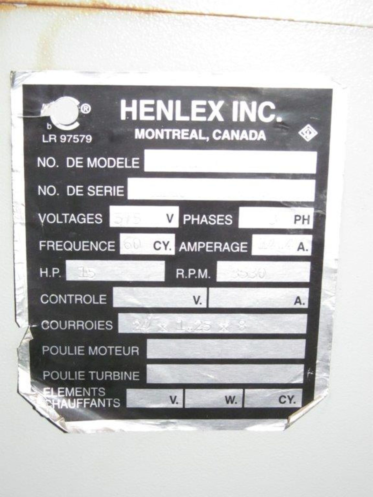 HENLEX HEAVY DUTY AIR TRANSFER UNIT, MODEL HT24CAB-HT25HS- LOCATION - HAWKESBURY, ONTARIO - Image 11 of 11