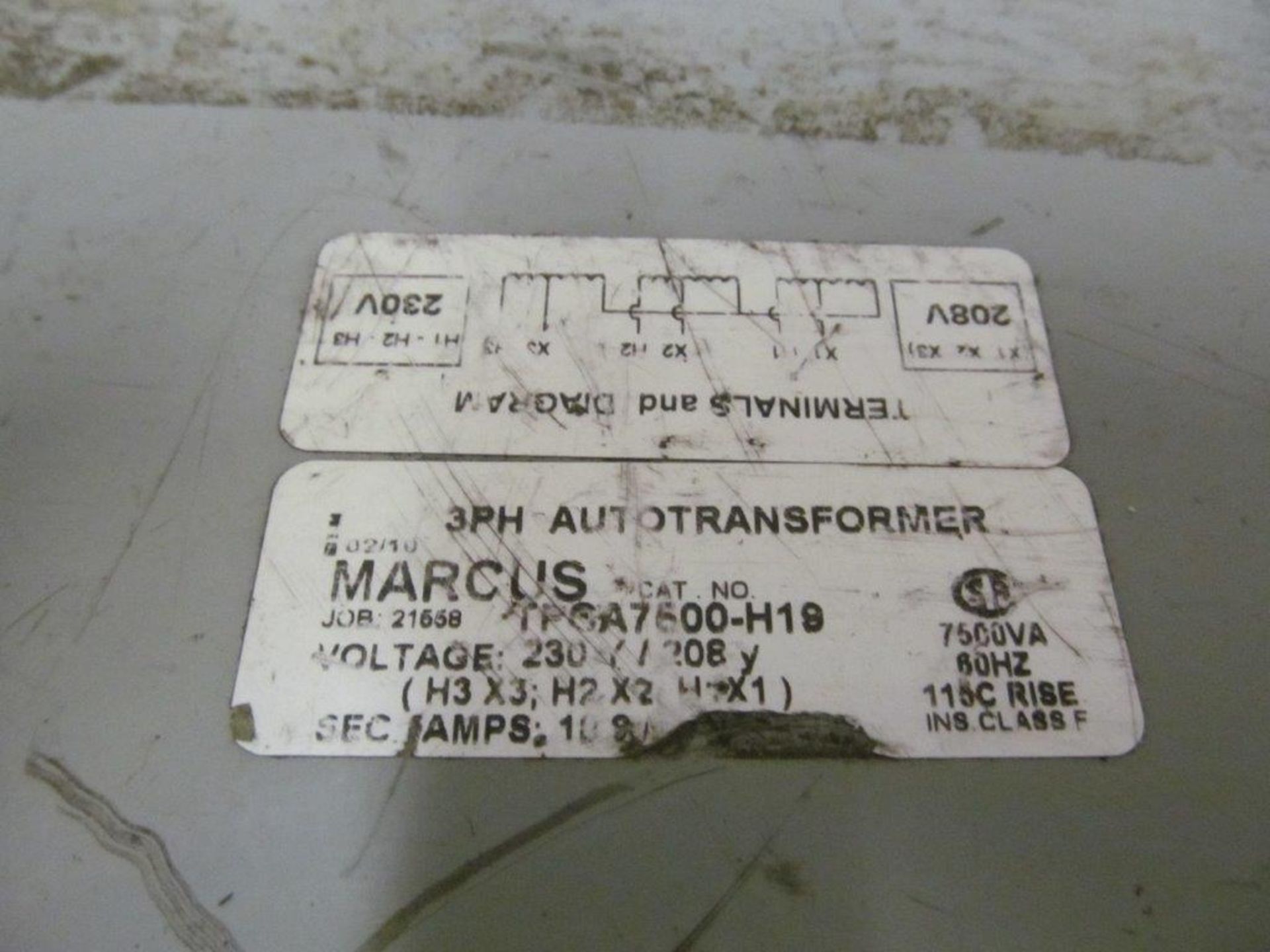 MARCUS ELECTRIC TRANSFORMER, 208V/230V/3PH/60C - LOCATION - HAWKESBURY, ONTARIO - Image 2 of 2