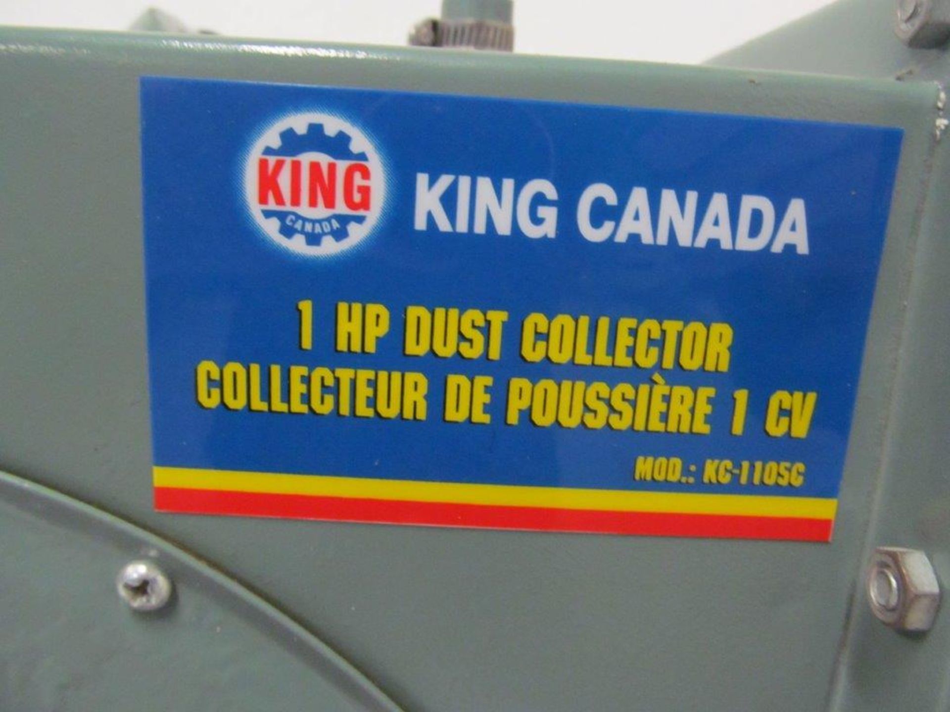 KING 1HP DUST COLLECTOR, 120V/1PH/60C - LOCATION - HAWKESBURY, ONTARIO - Image 2 of 2