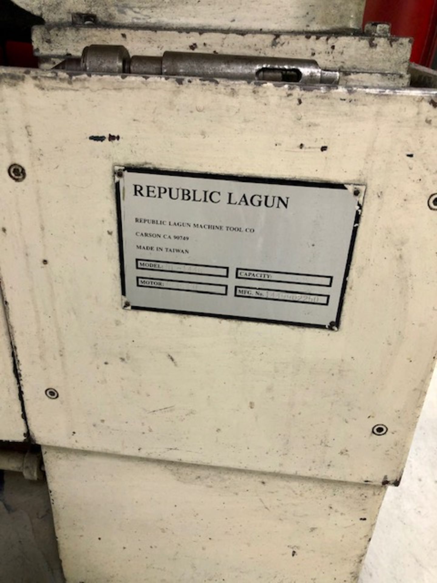 REPUBLIC LAGUN MODEL RL 14 X 40 PRECISION TOOL ROOM LATHE S/N 1449902250 - Image 3 of 3