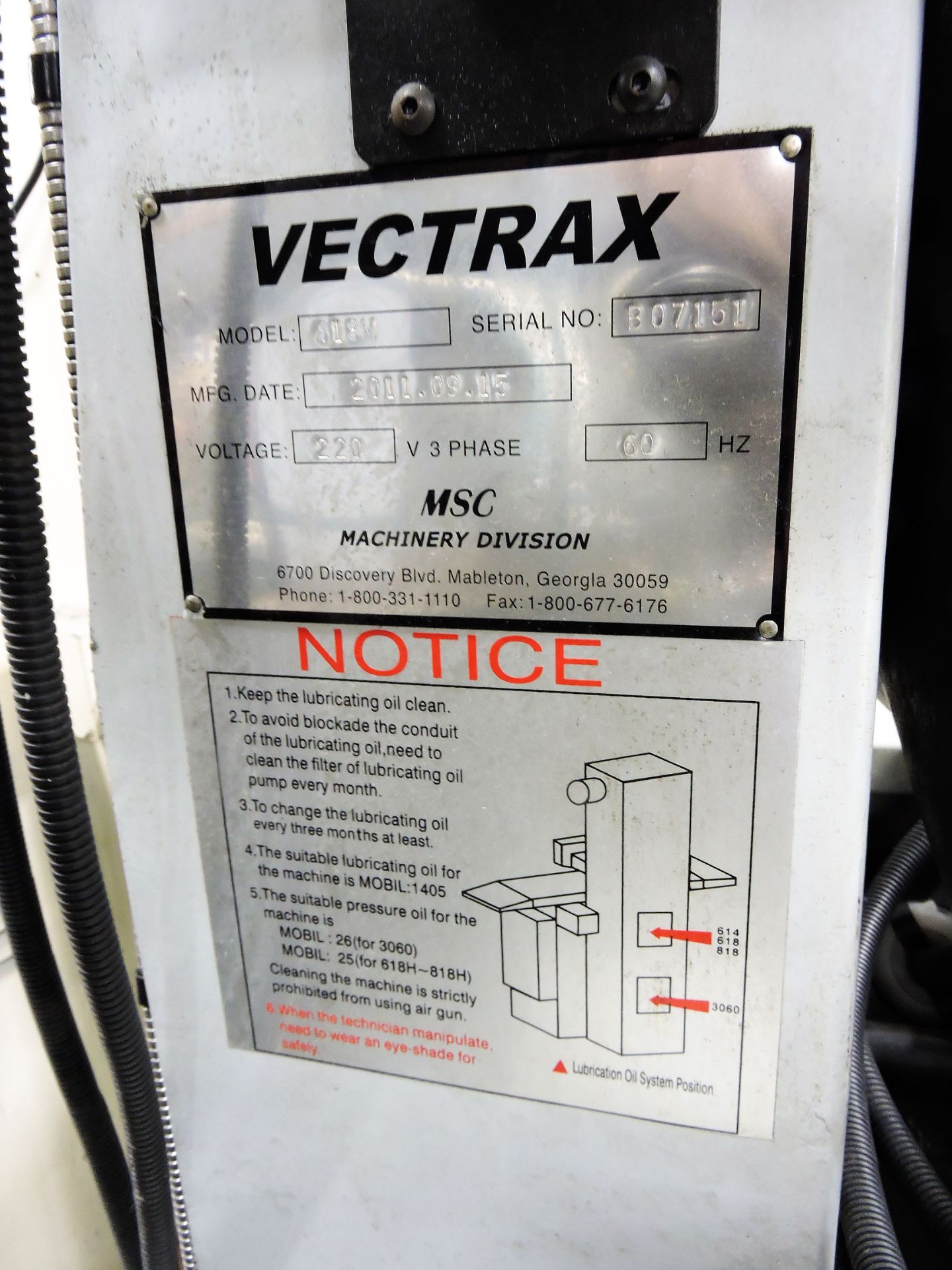 VECTRAX MODEL 618M RECIPROCATING HORIZONTAL SURFACE GRINDER (2011) - Image 3 of 7