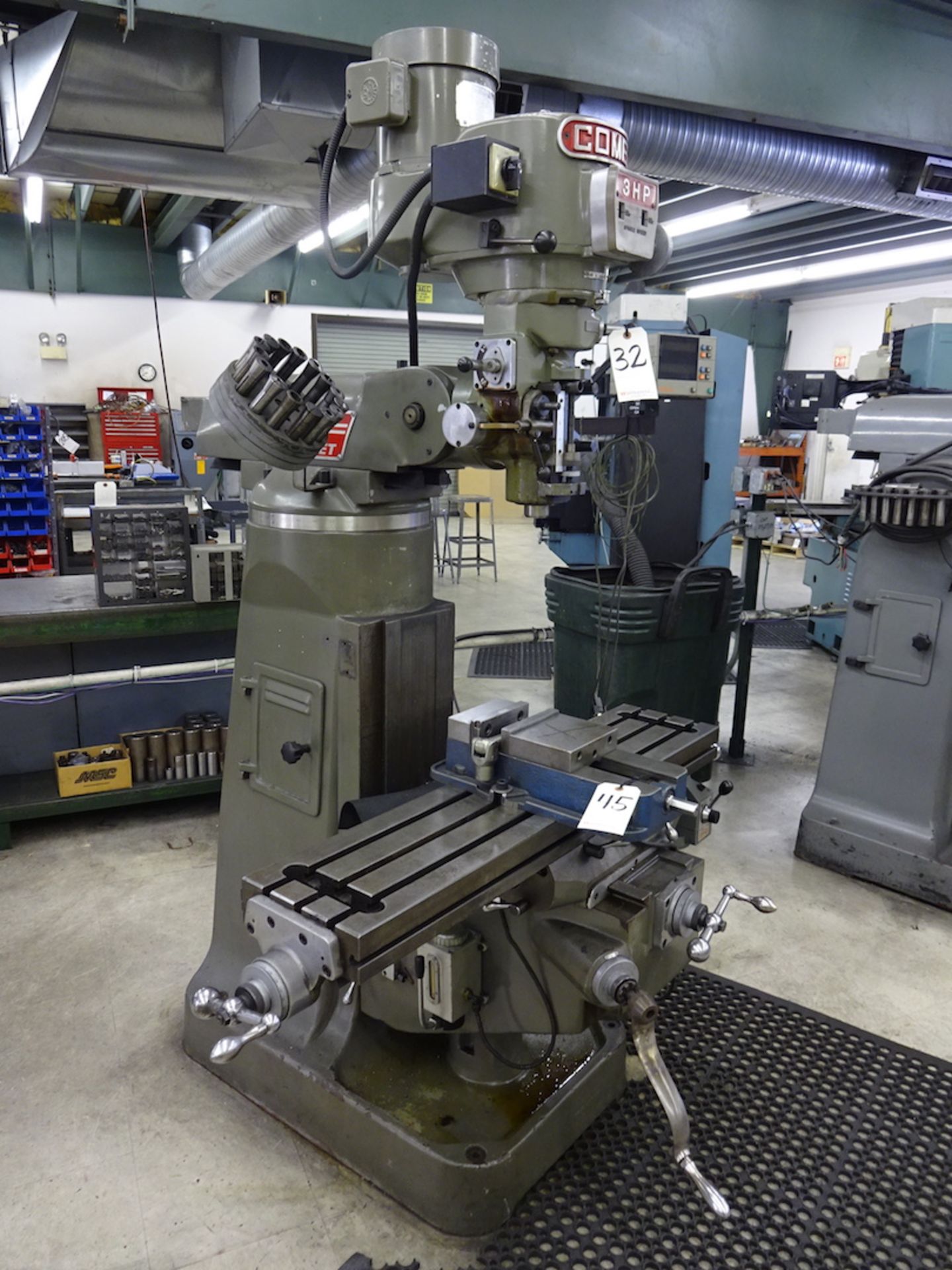 Comet 3 HP Mighty Comet Vertical Milling Machine, S/N 12149, Power Table Feed, Mitutoyo 2-Axis - Image 2 of 9