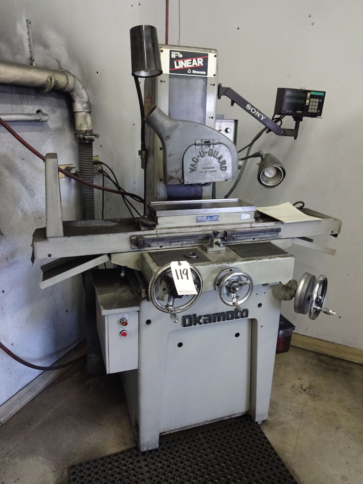Okamoto 6 in. x 18 in. Model Linear 618 Hand Feed Surface Grinder, S/N 4785, Sony LG10 2-Axis - Image 2 of 6