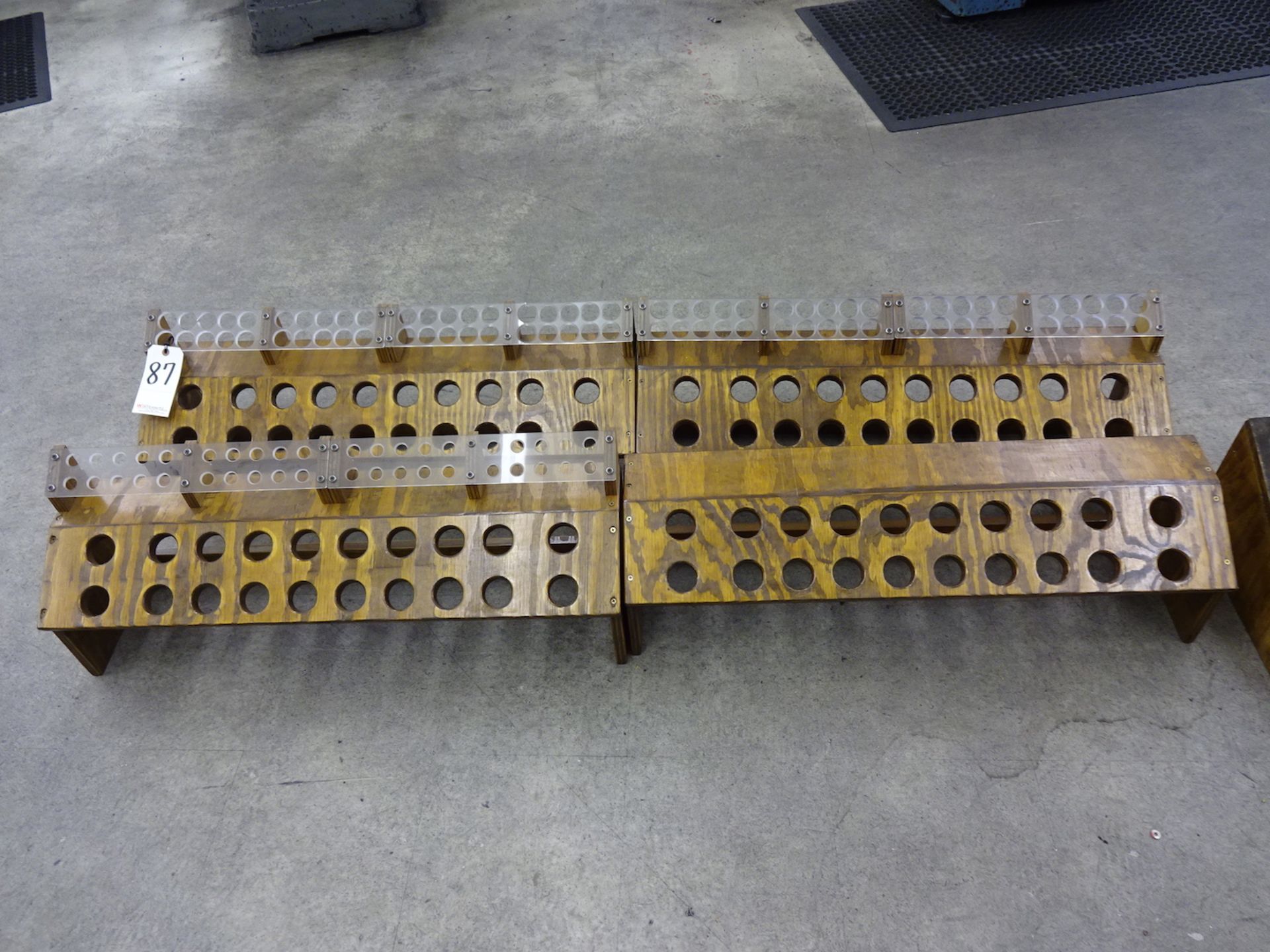 LOT: (4) CNC Wood Tool Racks