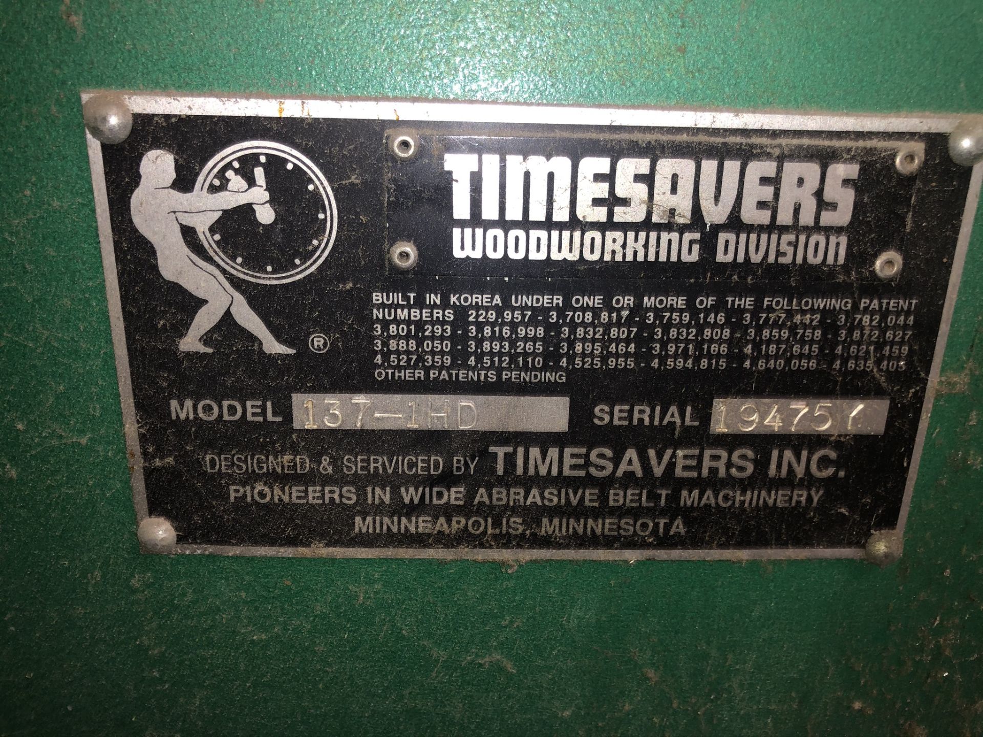 Timesavers Model 137HD 37" Wide Belt Grinder S/N 19475Y - Image 5 of 5